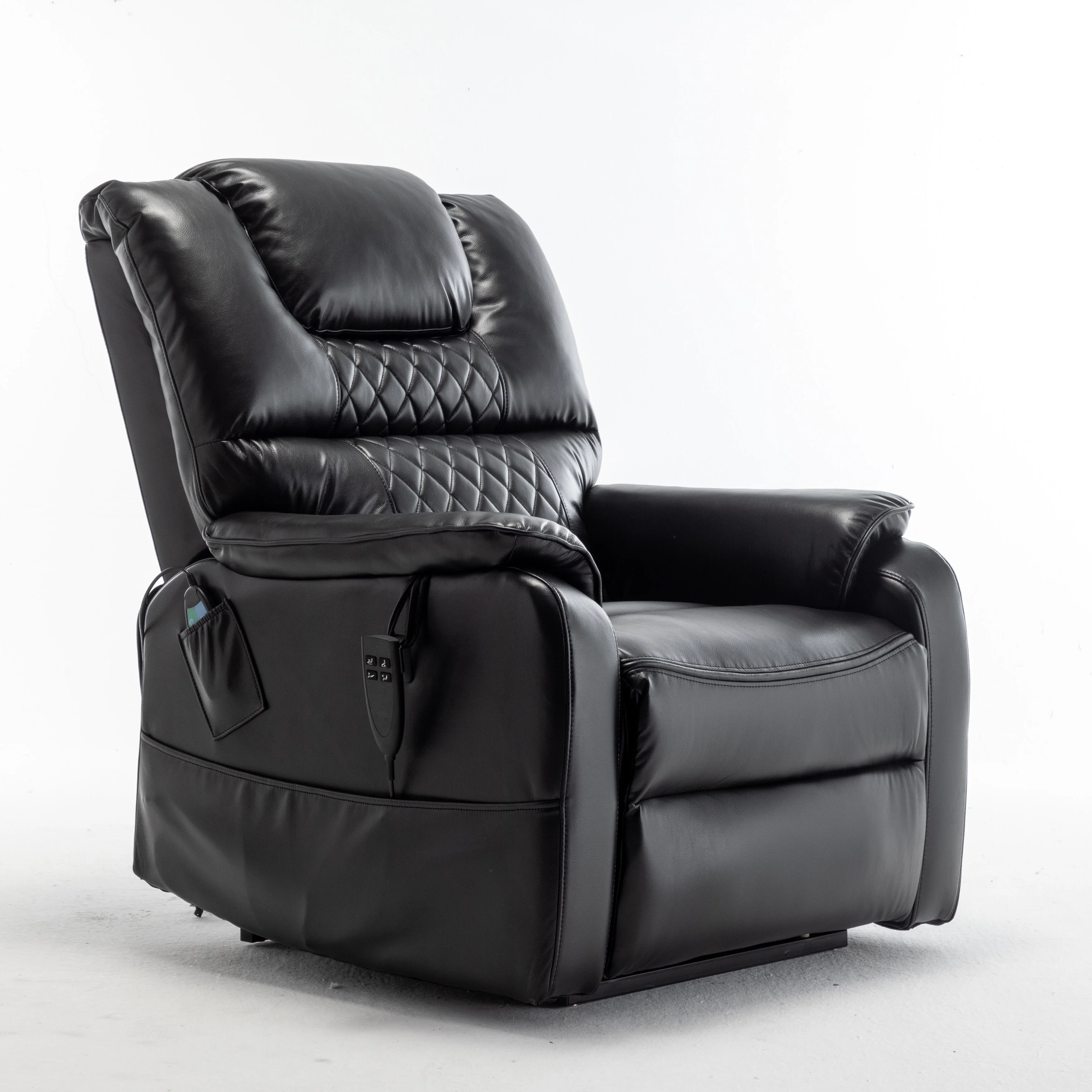PU Recliner Chair with 180�� Infinite Position Adjustment, Remote Control and Tool-Free Assembly