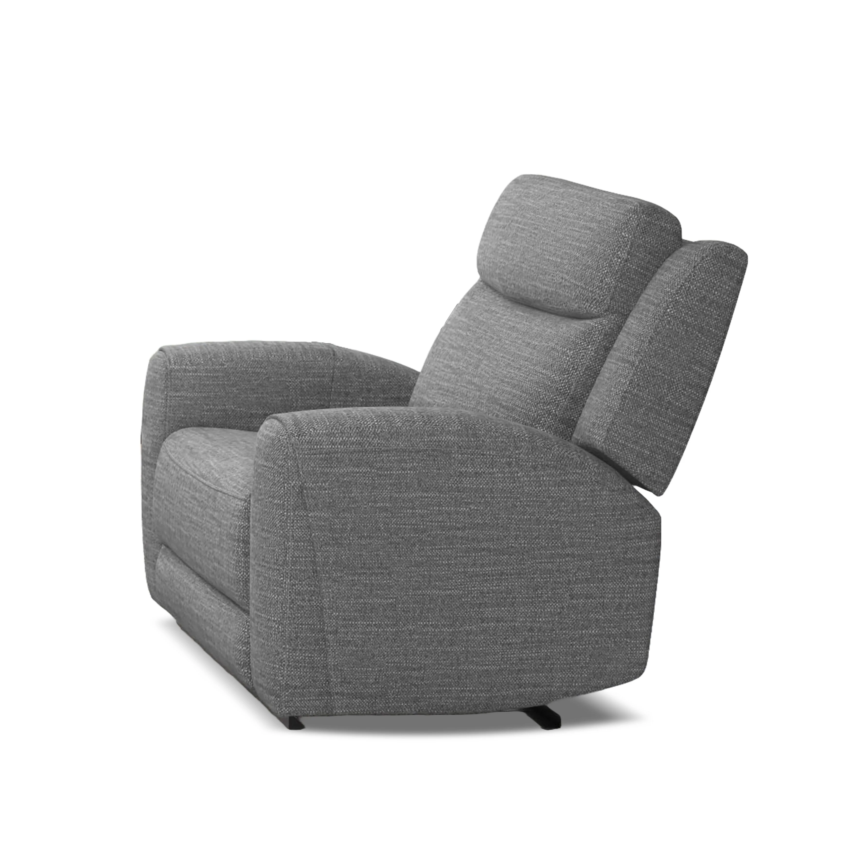 Furniture of America Ankrut Modern Grey Upholstered Manual Recliner