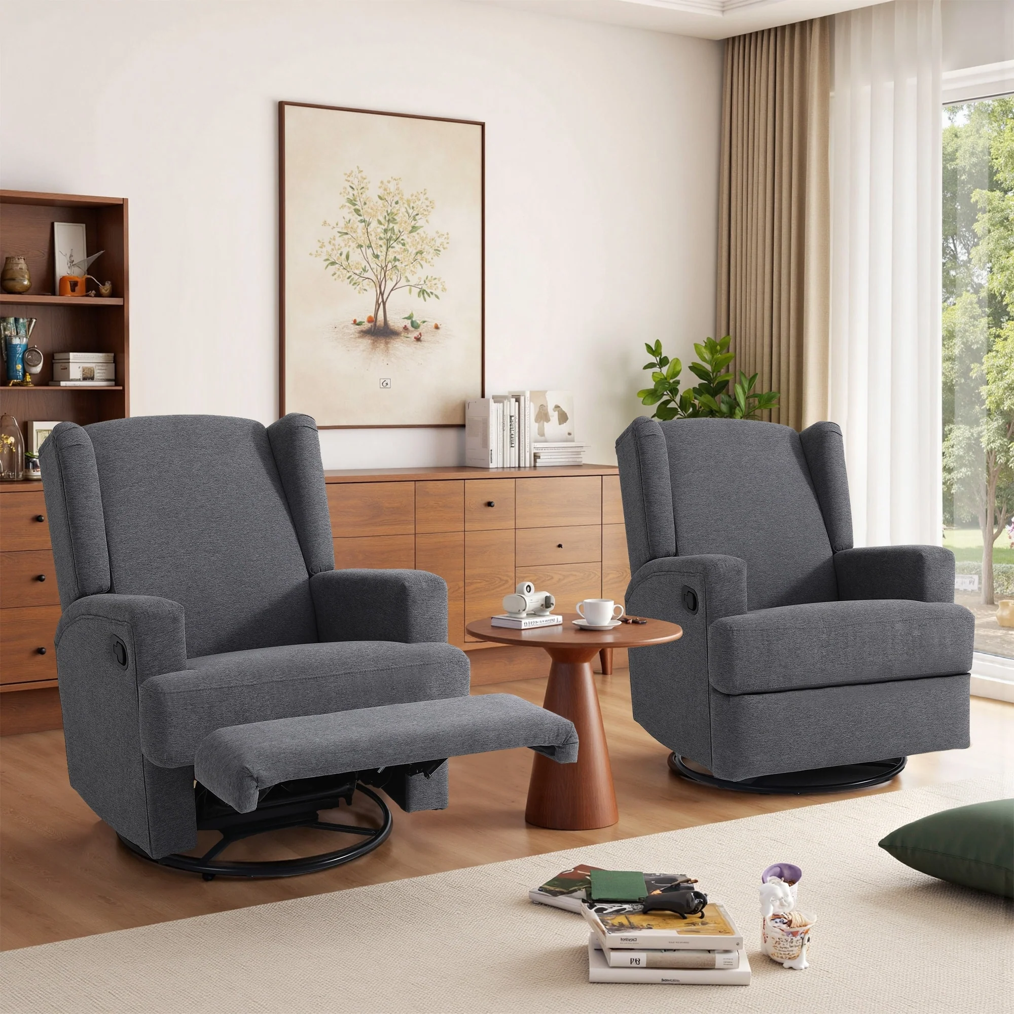 Swivel Glider Rocker Nursery Recliner Chair set of 2