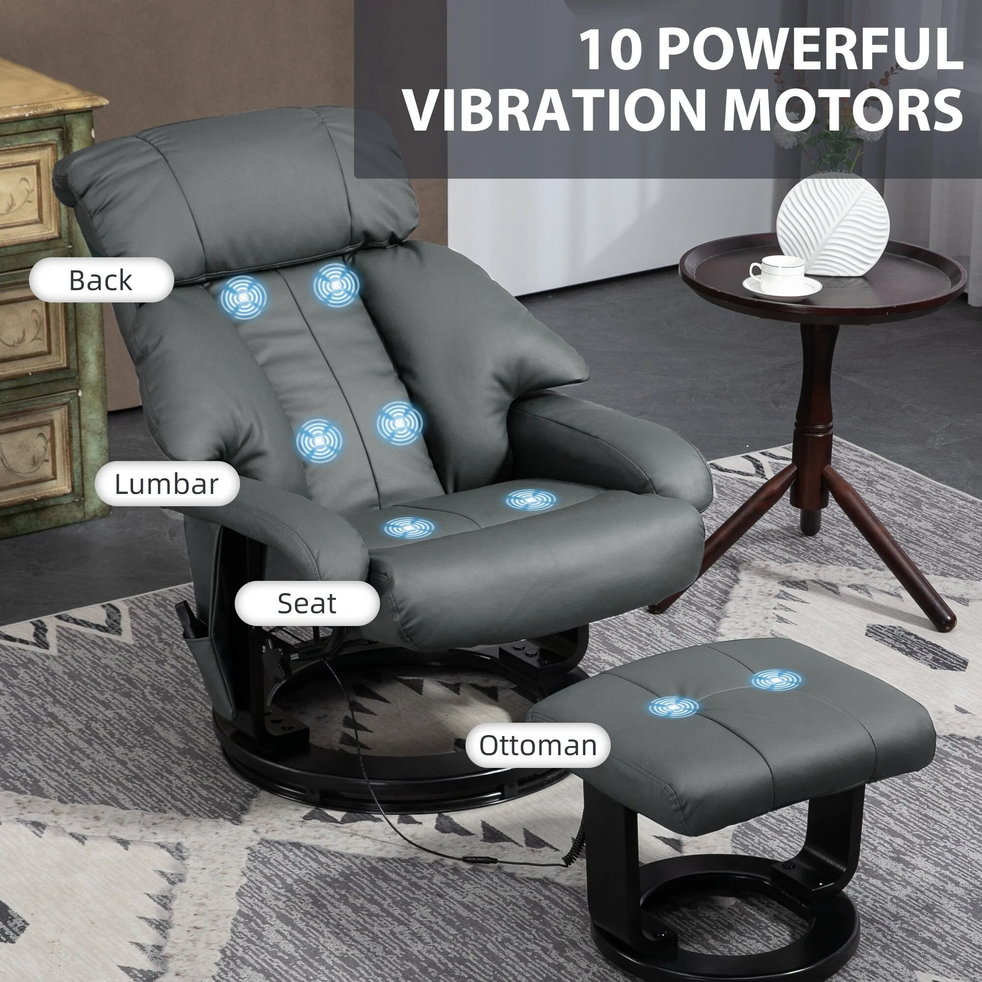 Massage Recliner Chair with Ottoman