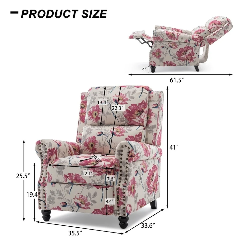 Modern Padded Seat Recliner Chair with PU Leather