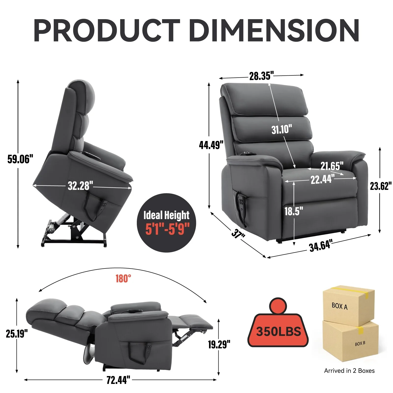 Power Lift Recliner Chair with Power-Remote