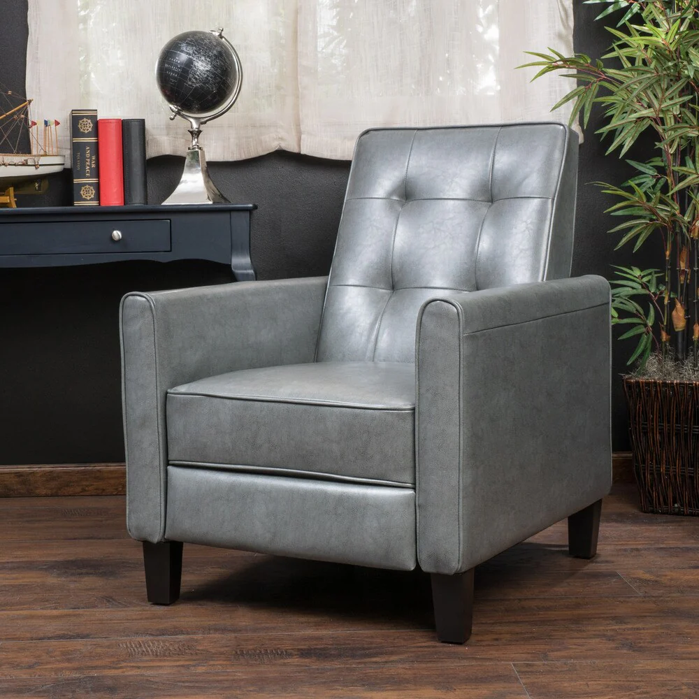 Ethan Tufted Bonded Leather Recliner Chair by Christopher Knight Home