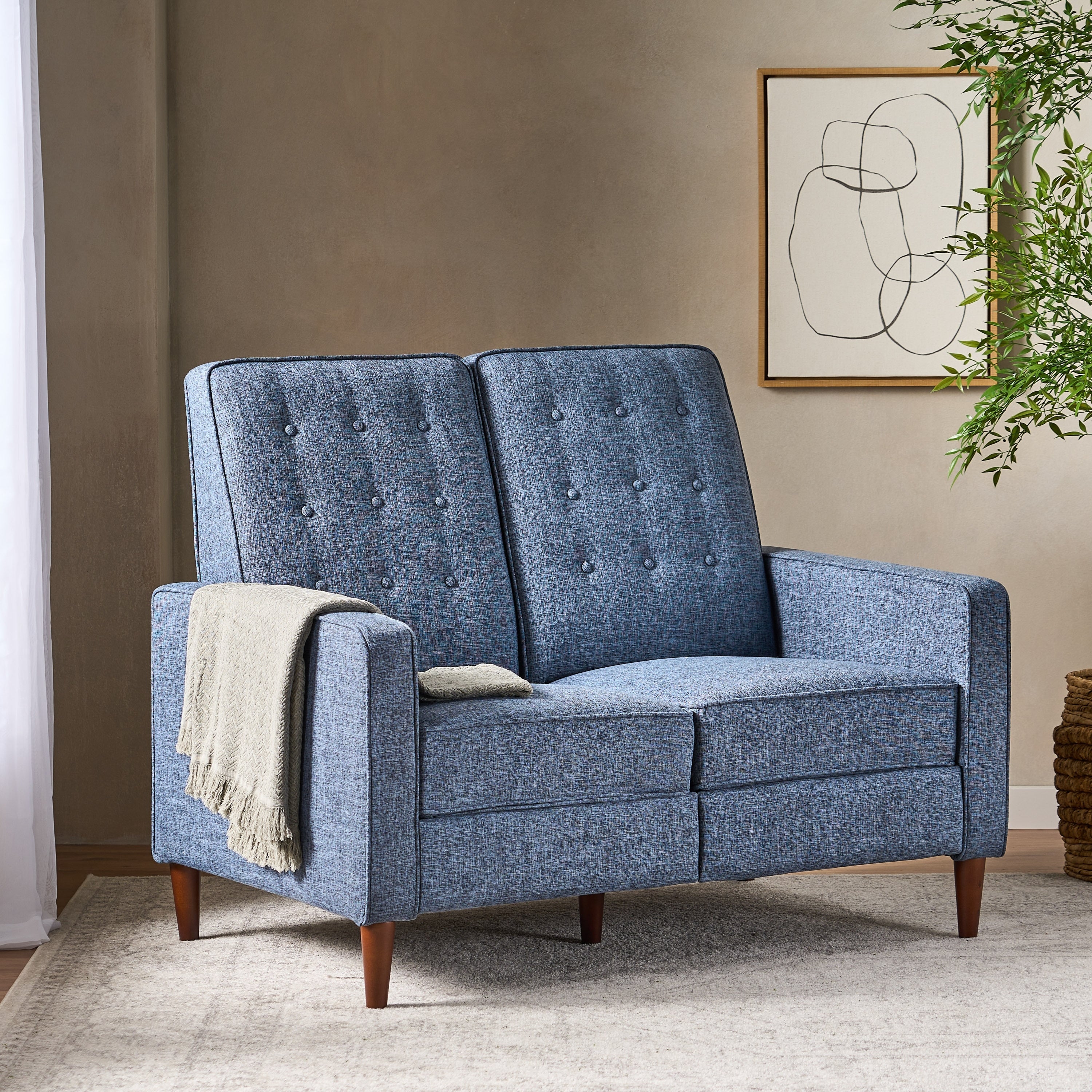 Denison Upholstered Loveseat Pushback Recliner by Christopher Knight Home