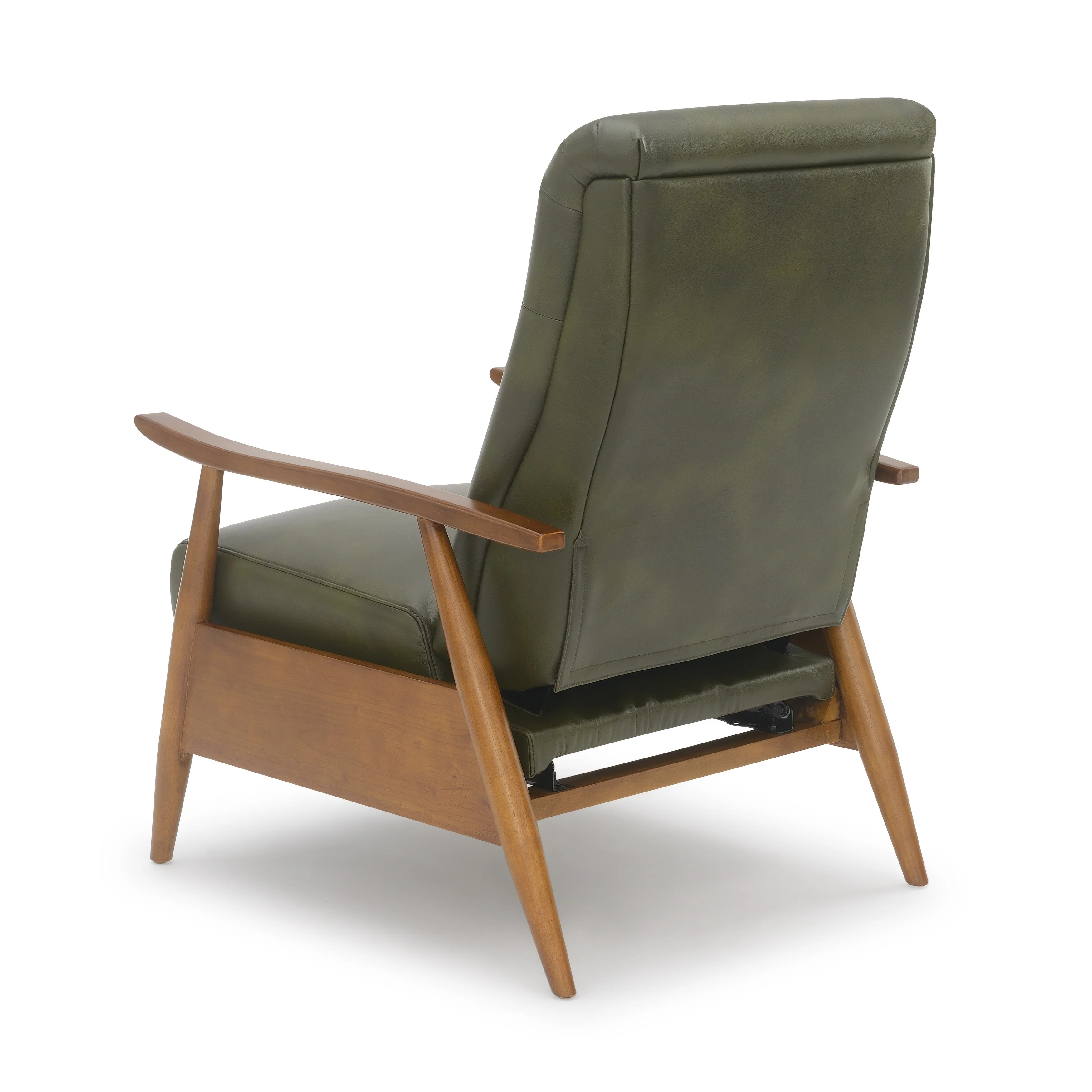Sarasota Wood Arm Push Back Recliner - Fern Green