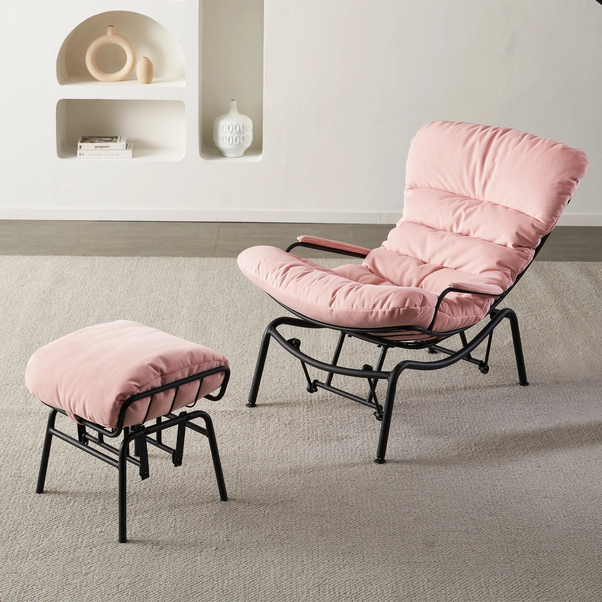 OVIOS Living Room Accent Chair Rocking Recliner Chair with Ottoman