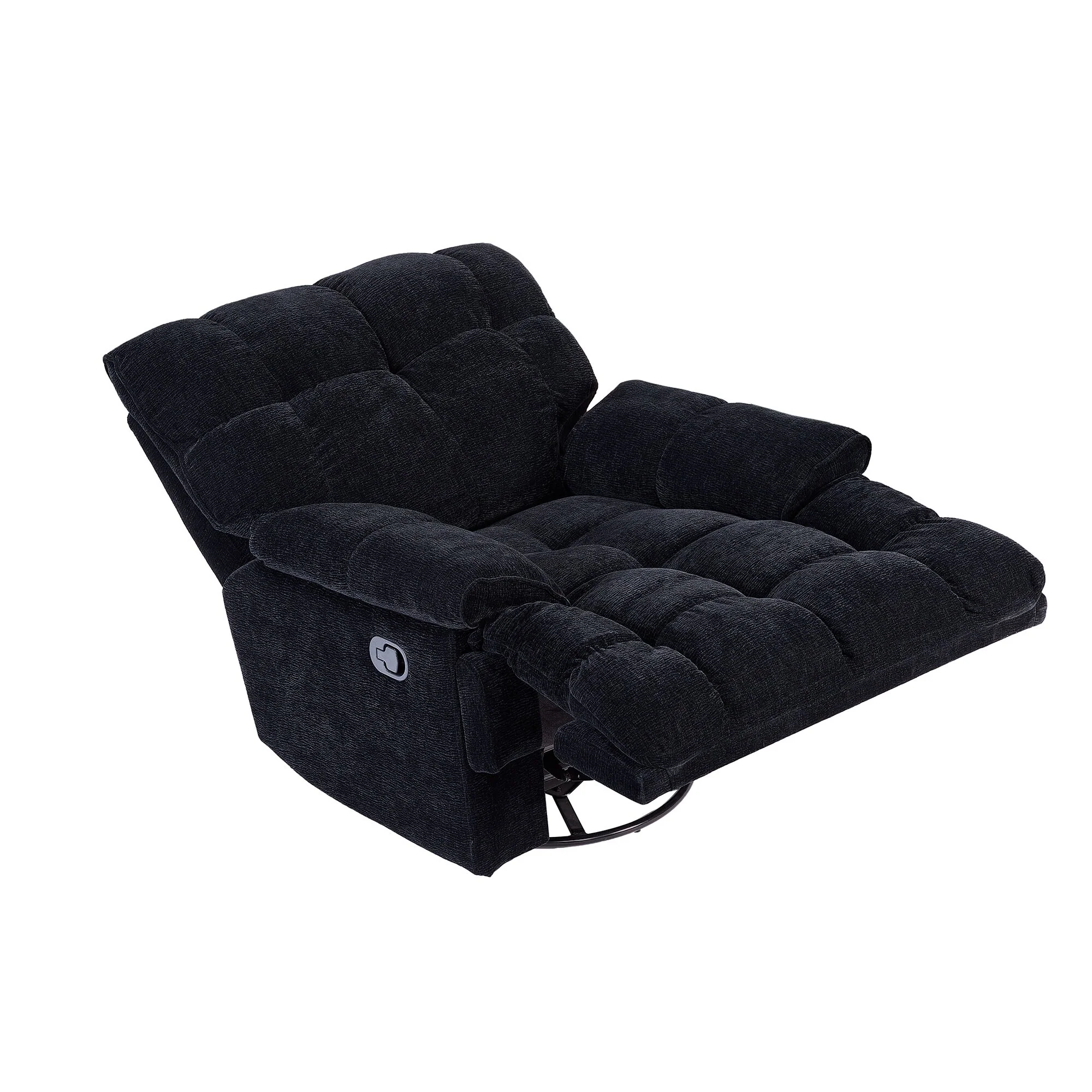 Ergonomic Glider 360 Degree Swivel Recliner Chair with Overstuffed Manual Rocking Recliner and Footrest