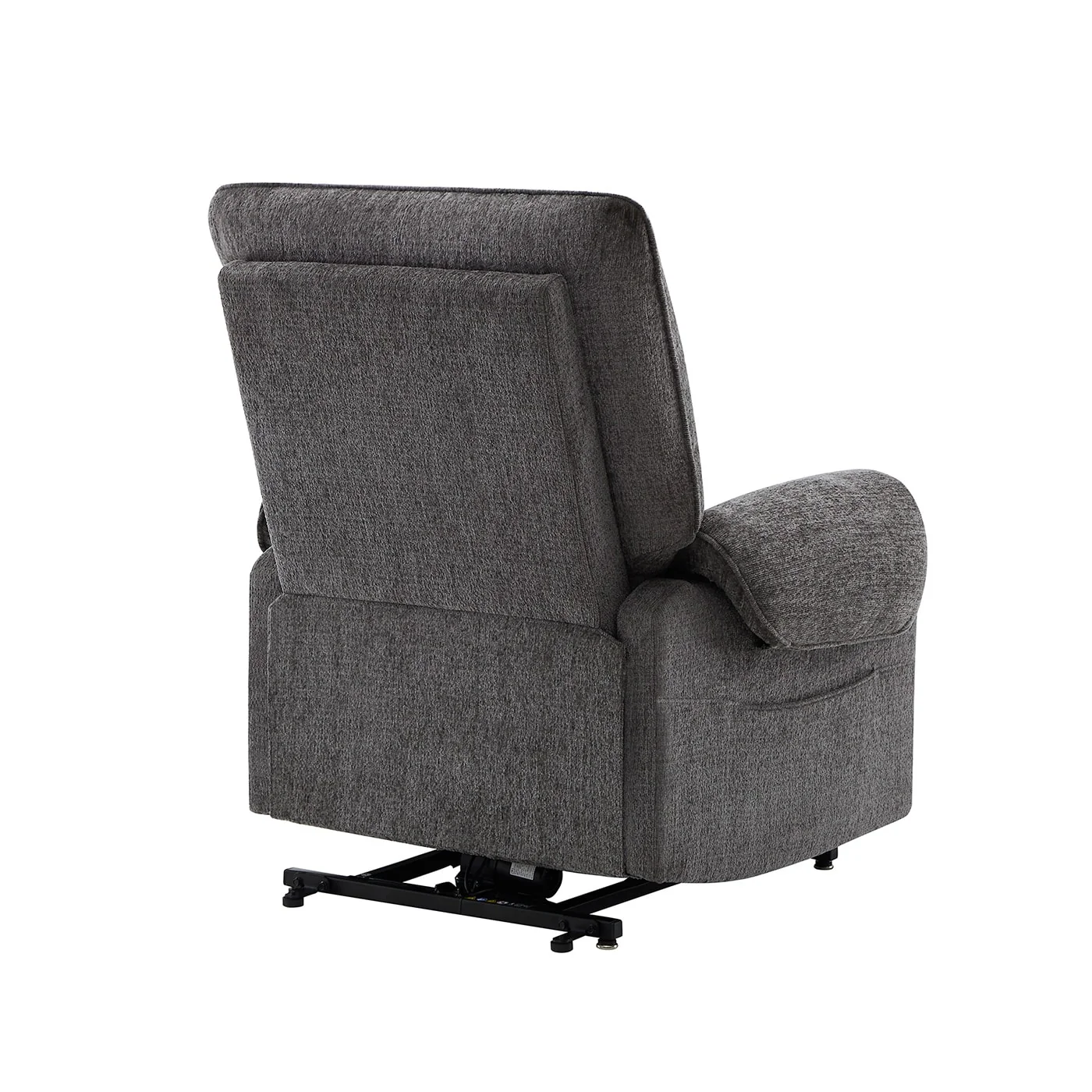 30 Power Lift Assist Recliner Arm Chair Steel Gray Chenille