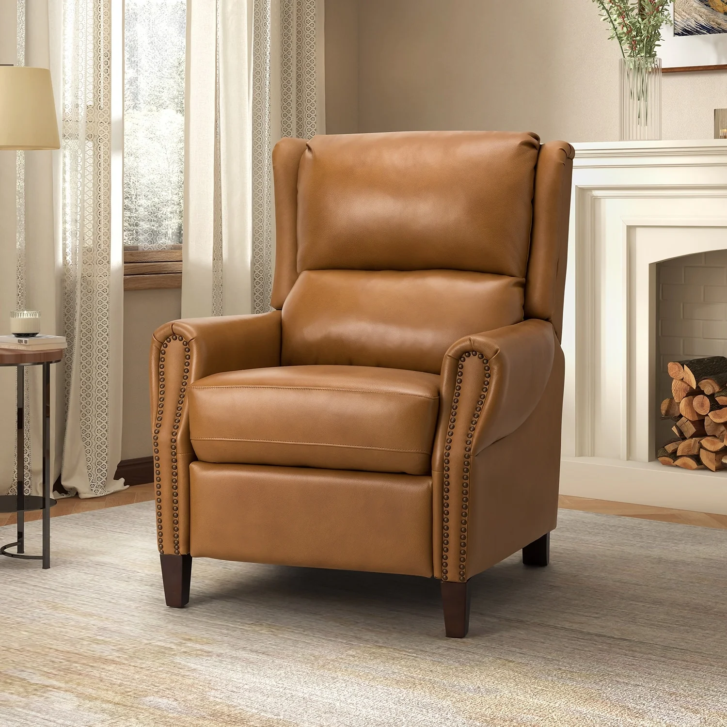 Alicia 32.68 Wide Genuine Leather Manual Recliner