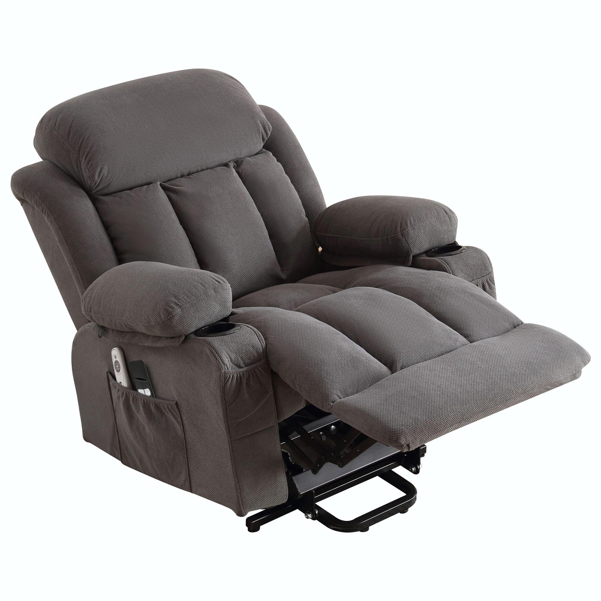 Power Lift Recliner Chair with Heat and Massage, Electric Fabric Recliner Chair