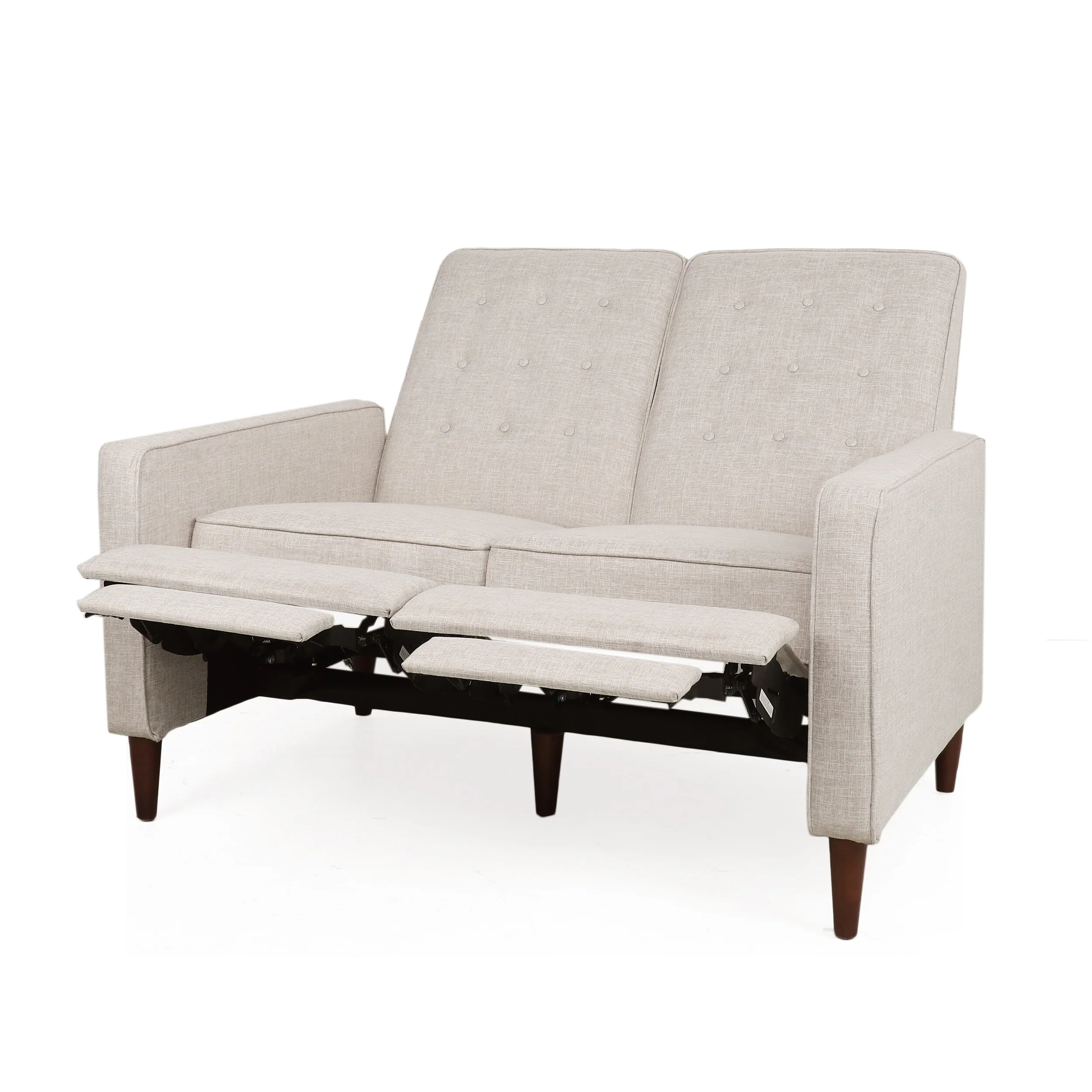 Denison Upholstered Loveseat Pushback Recliner by Christopher Knight Home