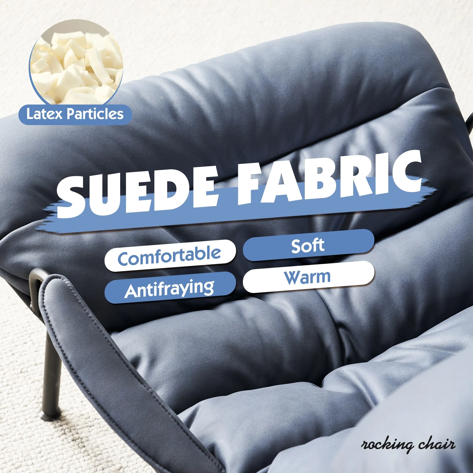 OVIOS Living Room Accent Chair Rocking Recliner Chair with Ottoman