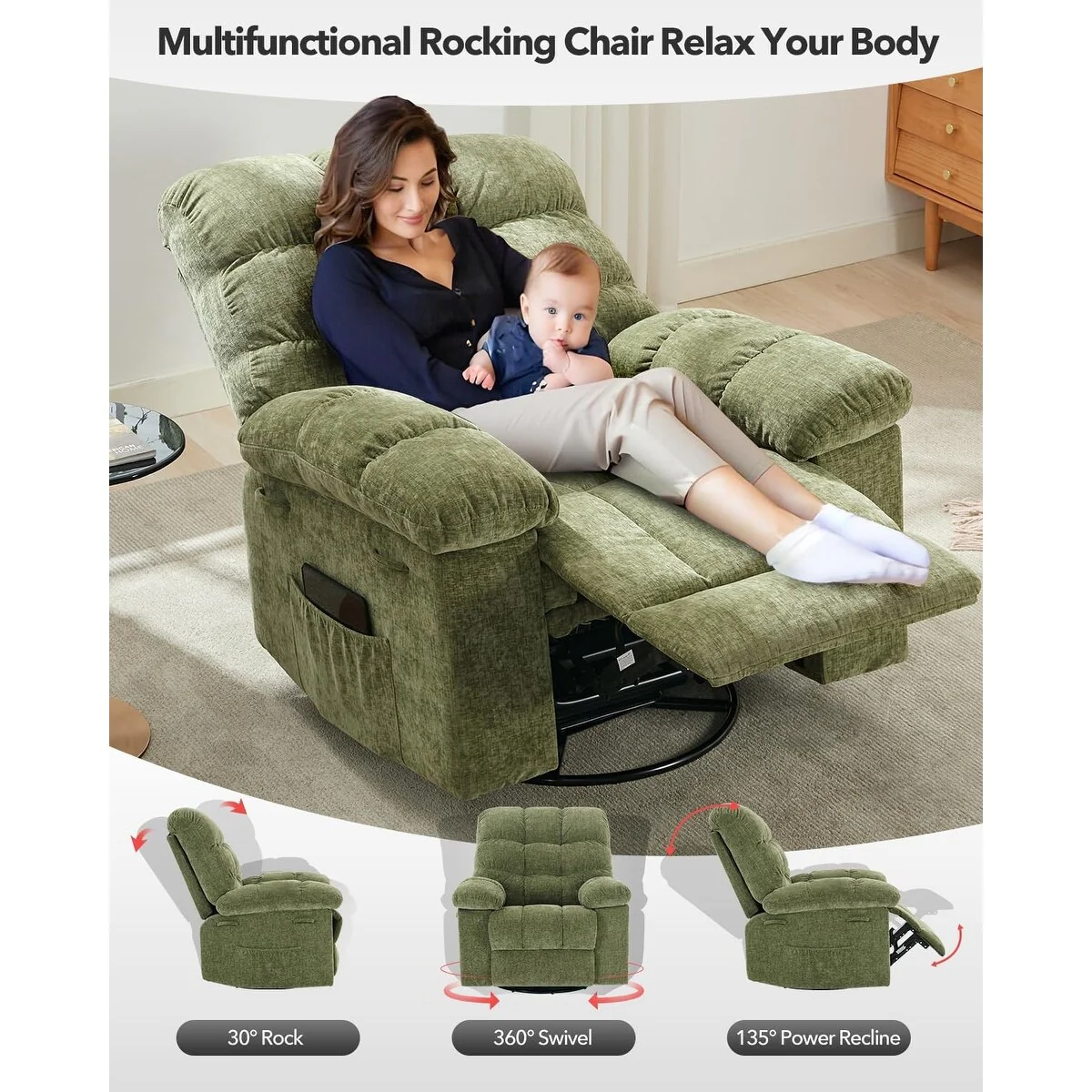 Rocking 360�� Swivel Rocker Chair