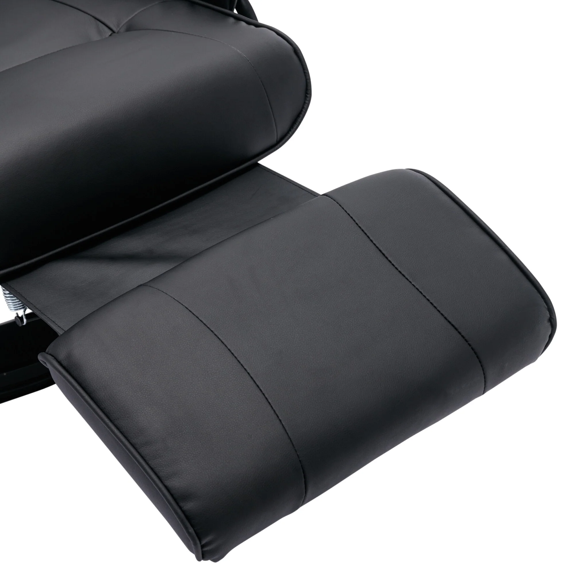 Faux Leather Manual Recliner Adjustable Swivel Lounge Chair With Footrest - 30.70 x 34.30 x 35.00