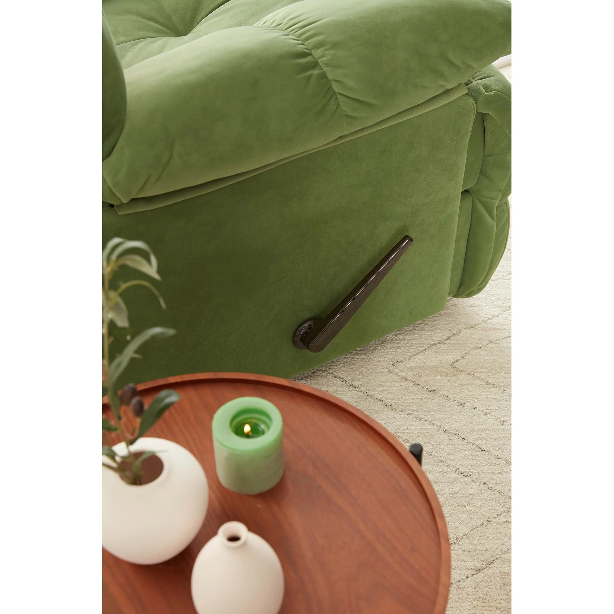 360�� Swivel Glider Recliner Chair with Manual Latch Recline and High Backrest