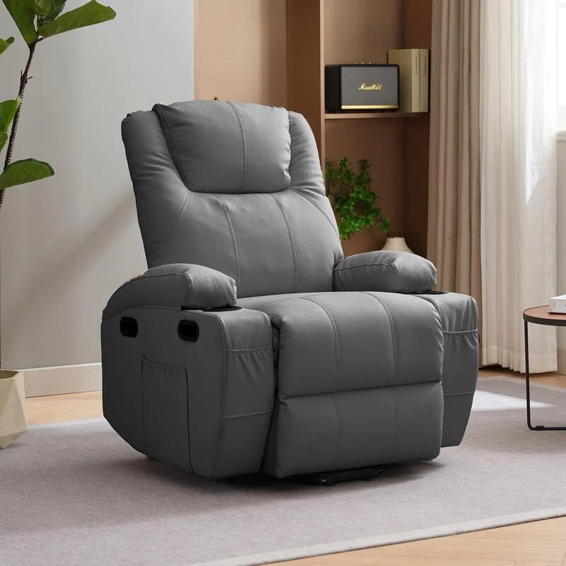 Mixoy Power Lift Massage Recliner Chair for Elderly,with Heat,Infinite Position,Side Pocket,Cup Holders,USB Charge Port