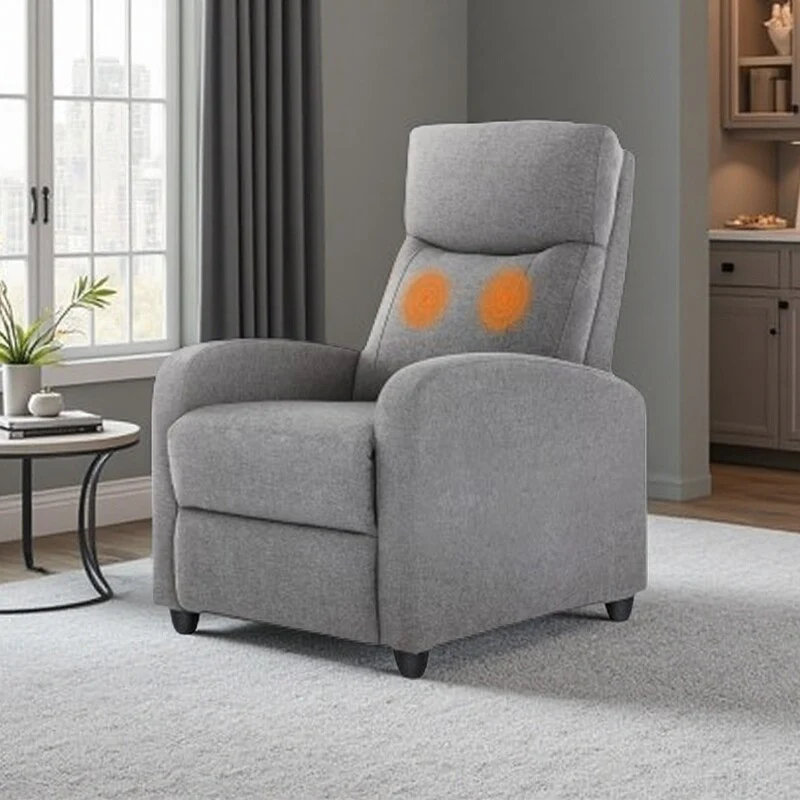 Adjustable PU Leather Recliner with 8 Massage Settings, Lumbar Support, and Dual Footrest for Ultimate Relaxation