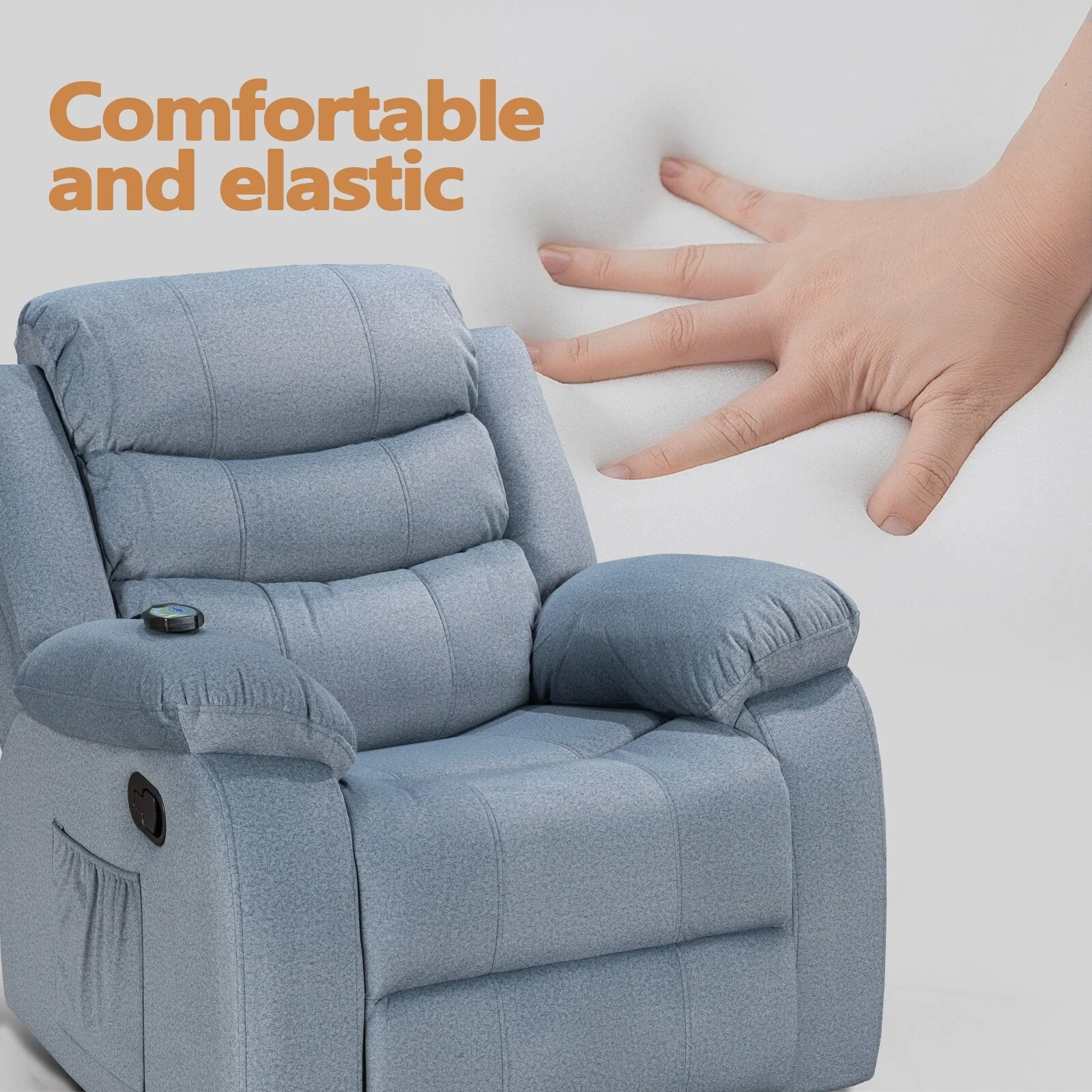 Soft Recliner Chair with Massage and Heat Function