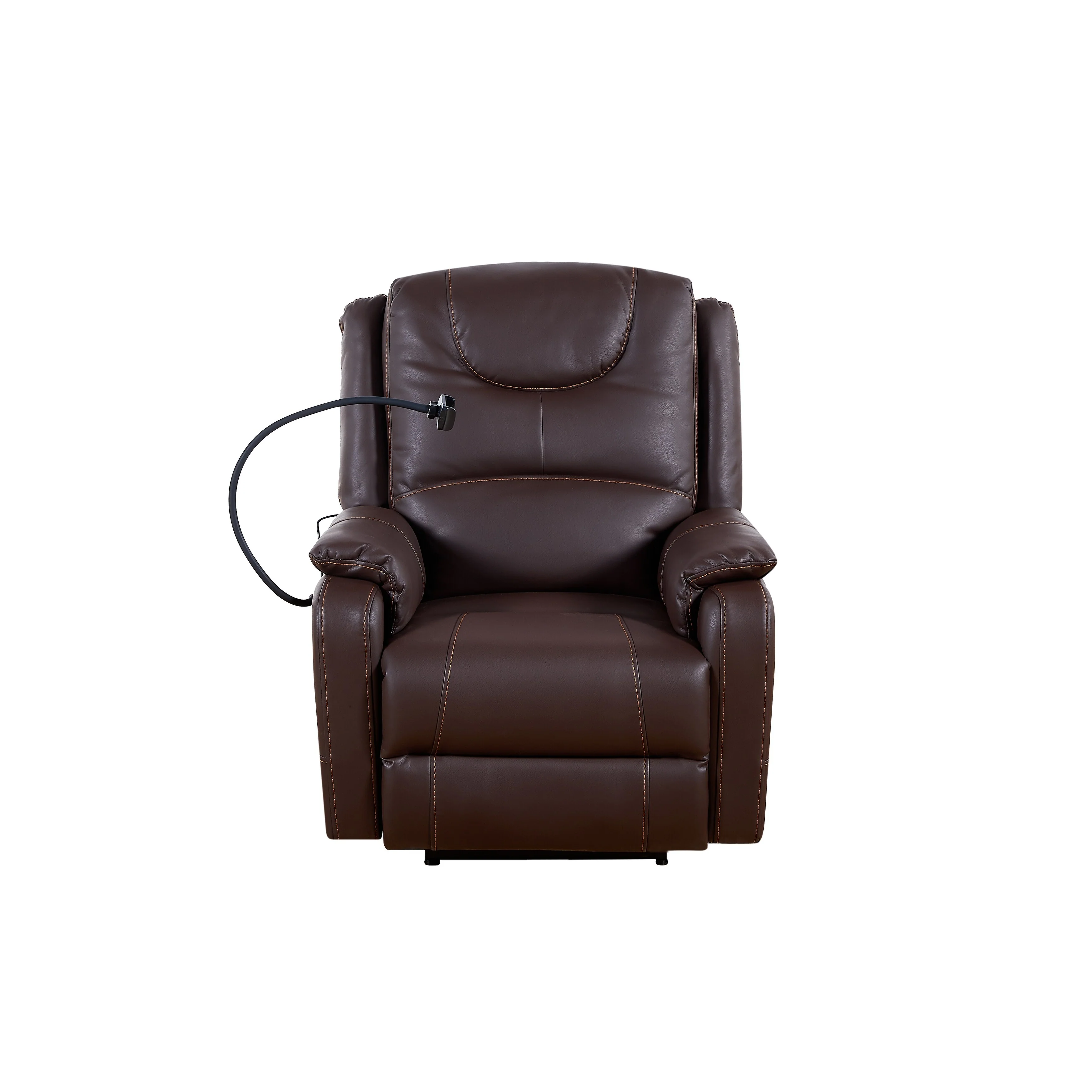 Black Power Recliner with Massage, Heat, USB, Phone Holder, and Side Pockets