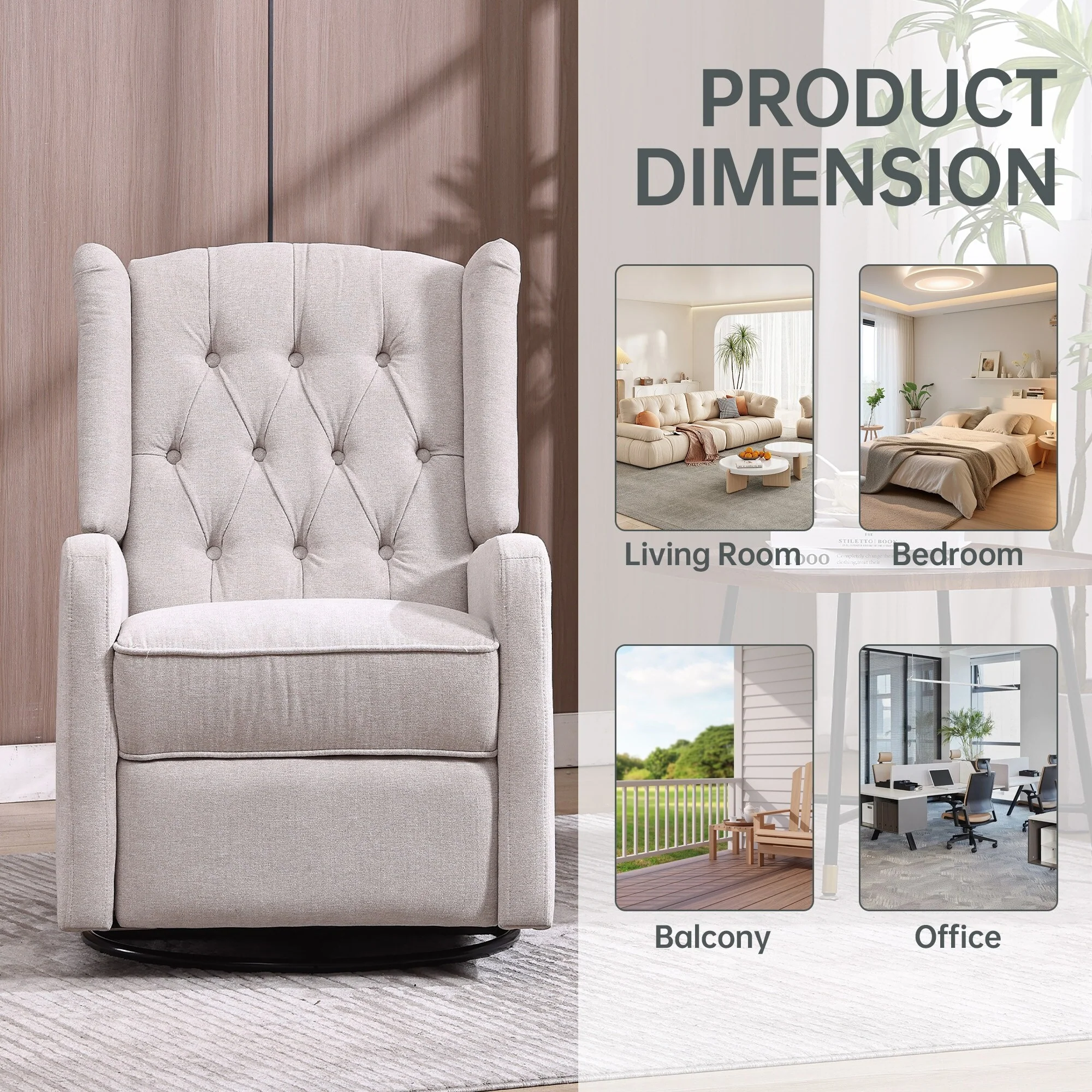 360 Degree Swivel Nursery Rocking Chair