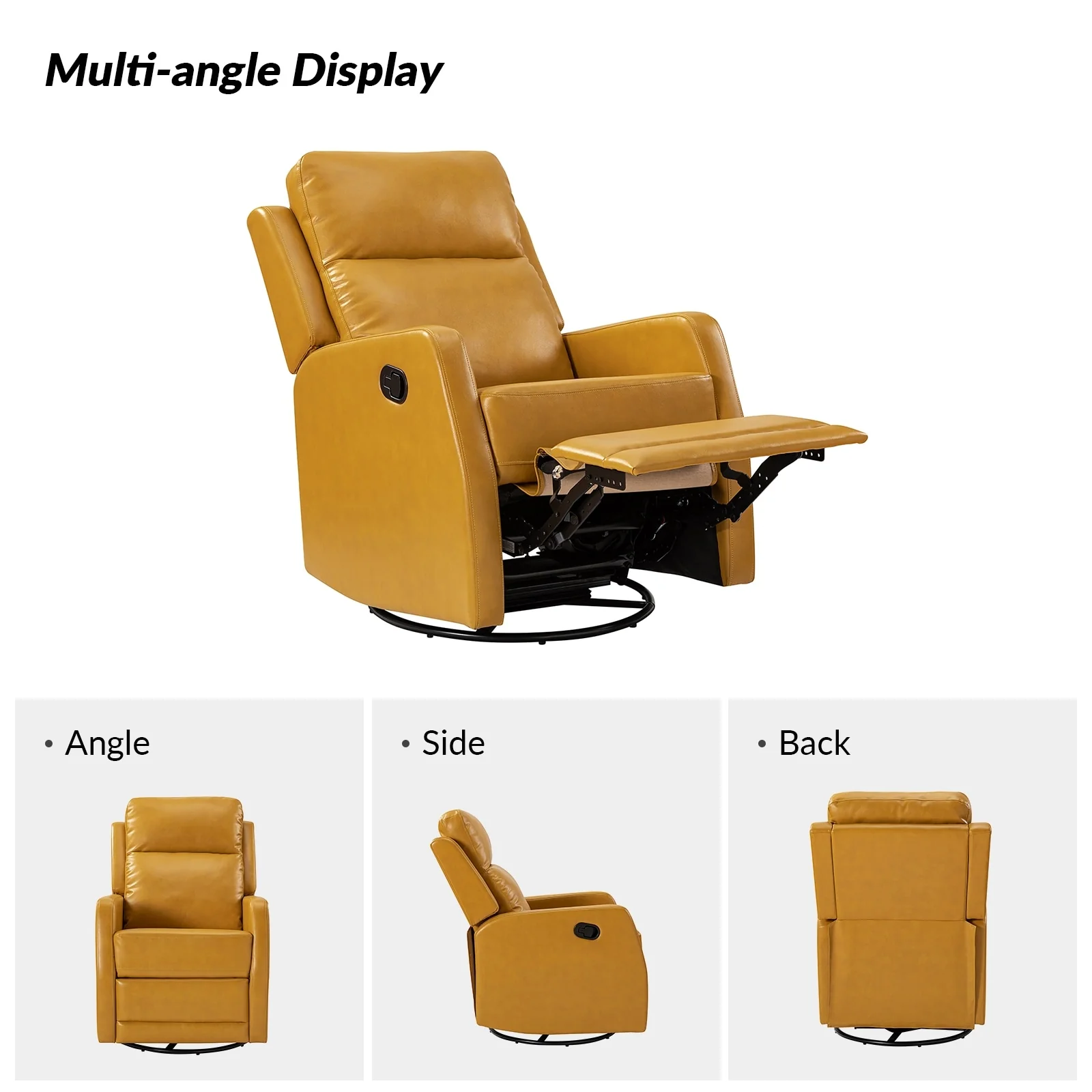 Esteban Modern Faux Leather Manual Rocking Swivel Recliner with Wingback