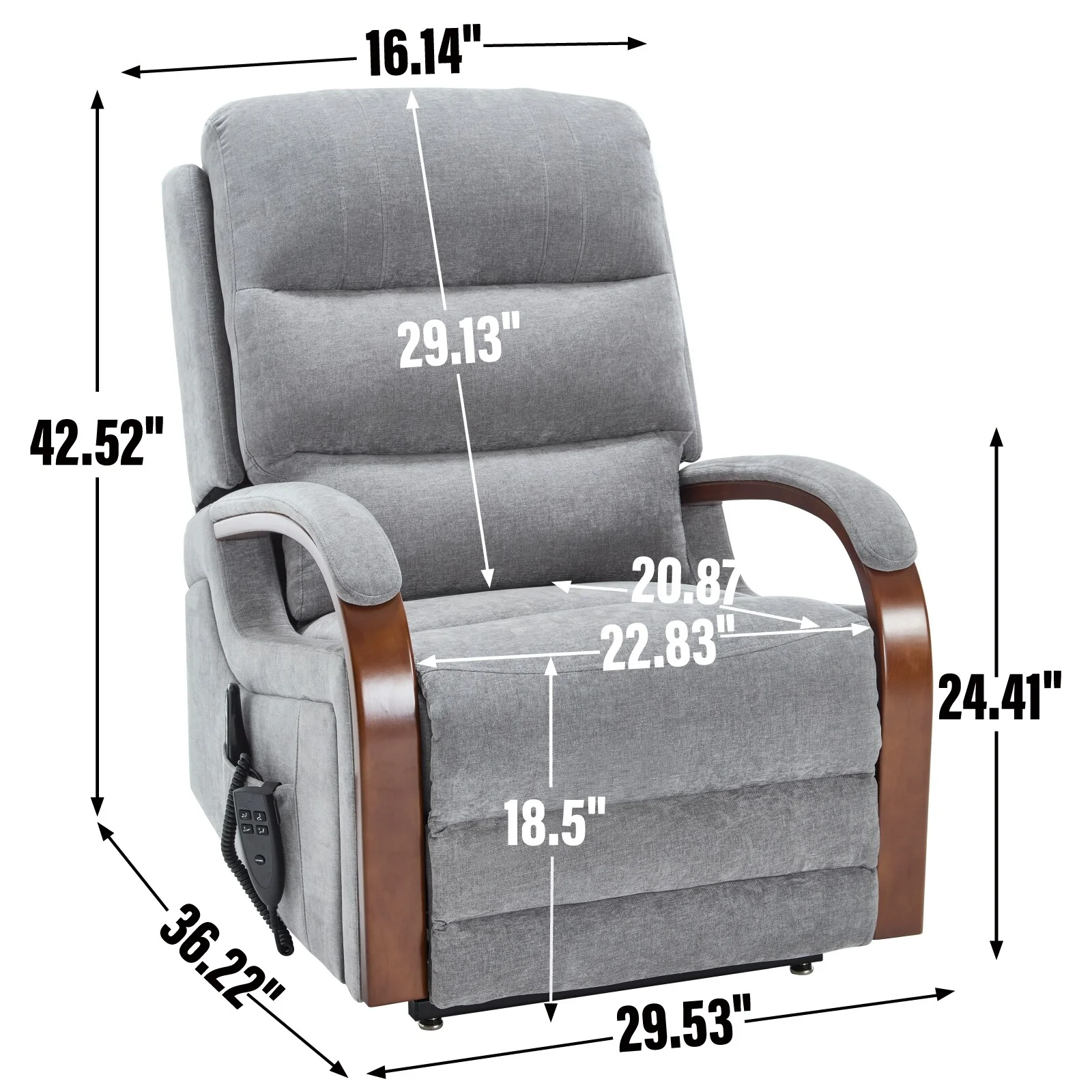 Chenille Lift Recliner Chair