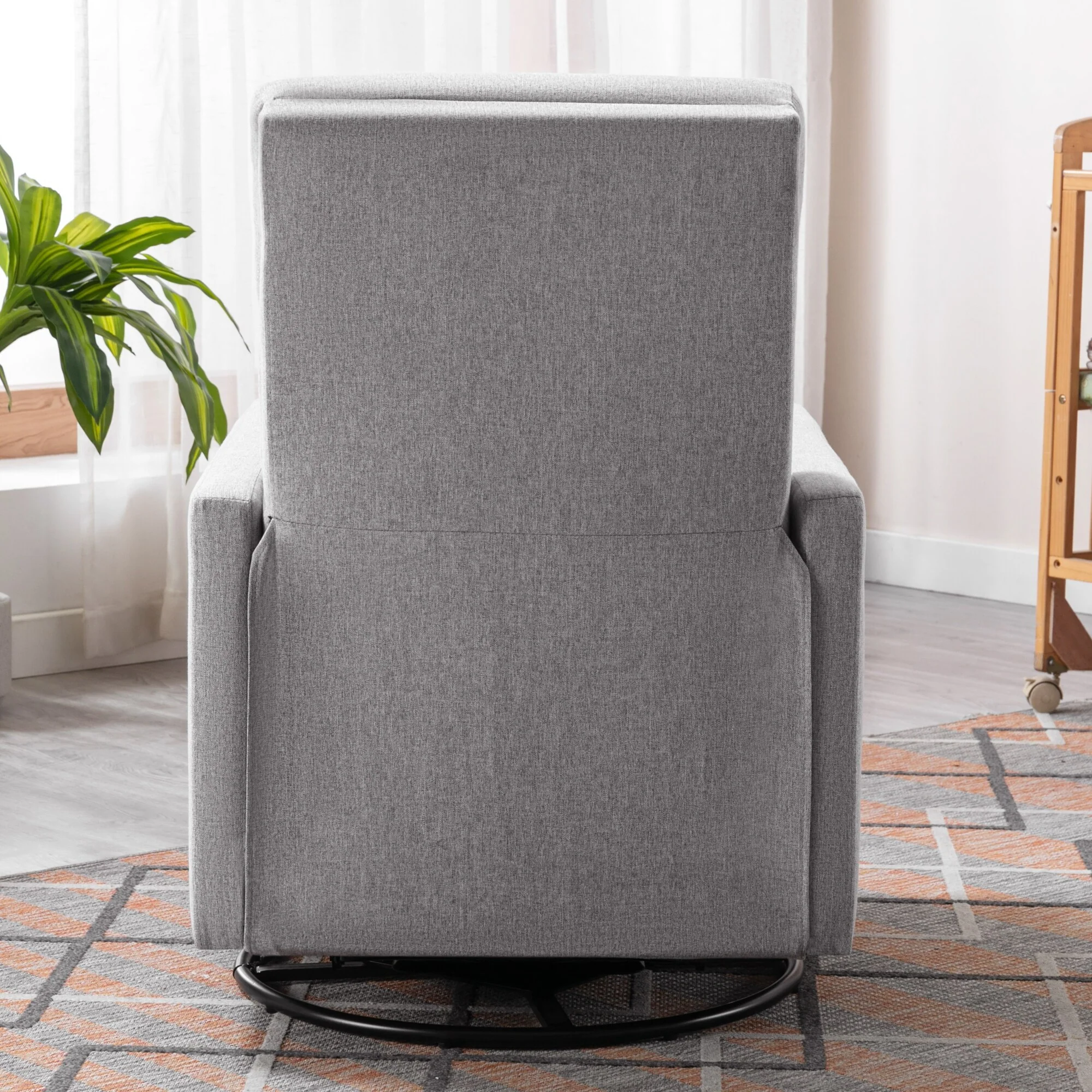 Roomfitters Modern Upholstered Rocker Nursery Chair, Plush Seating Glider Swivel Recliner Chair