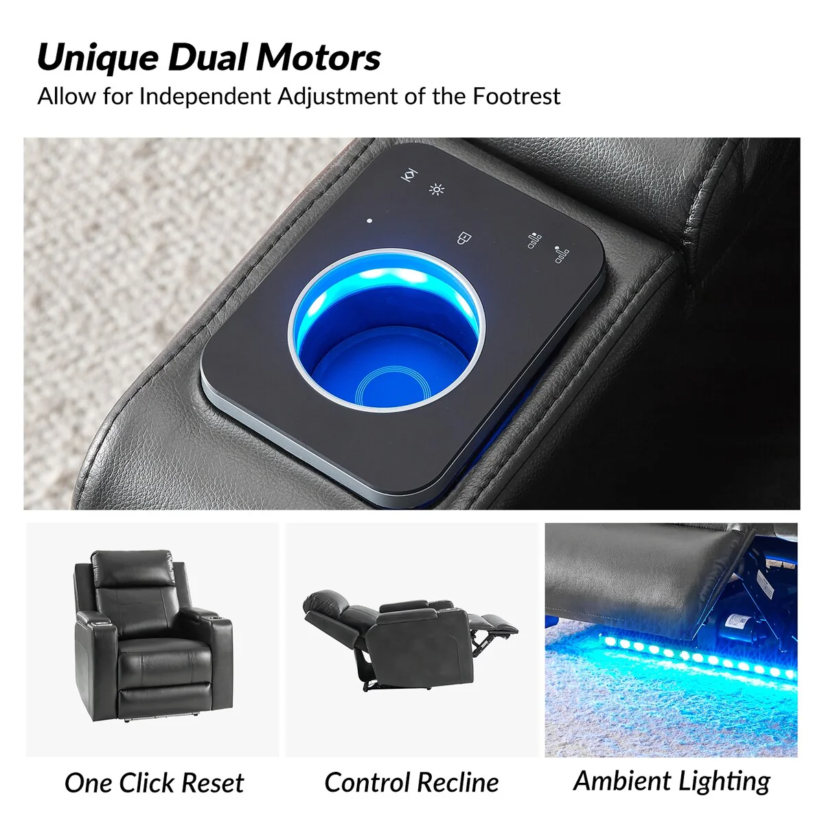 Marion Classic 35.5 Wide Power Recliner with Cup Holder by HULALA HOME