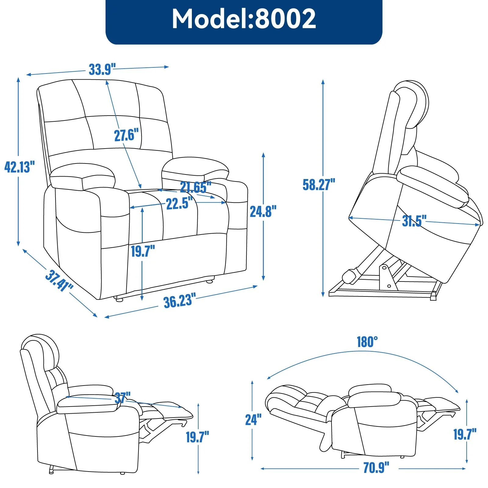 Chenille Power Lift Recliner Chair