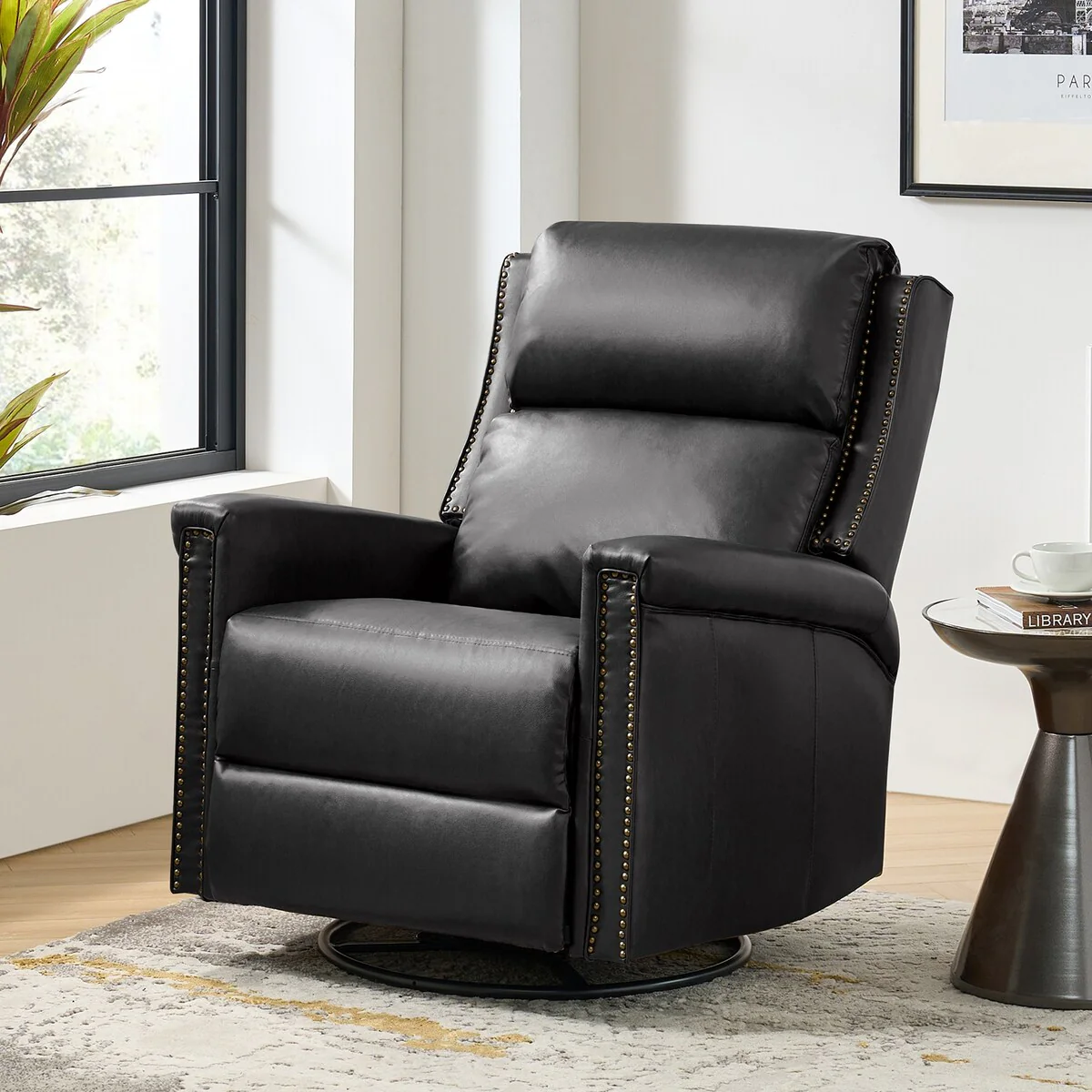 Tobias Traditional Swivel And Rocker Power Recliner by HULALA HOME