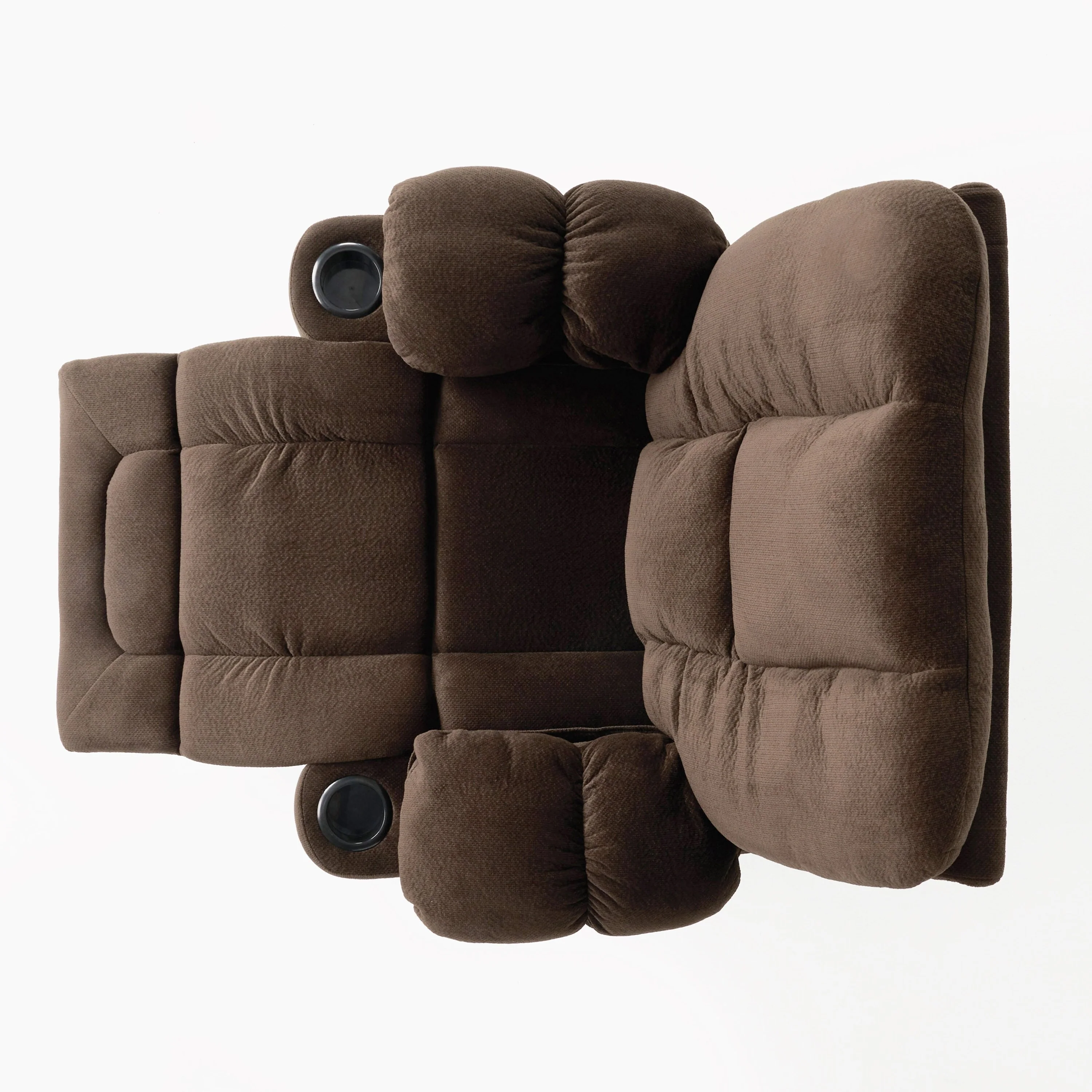 Manual Fabric Recliner Chair with Dual Cup Holders & Thick Padding