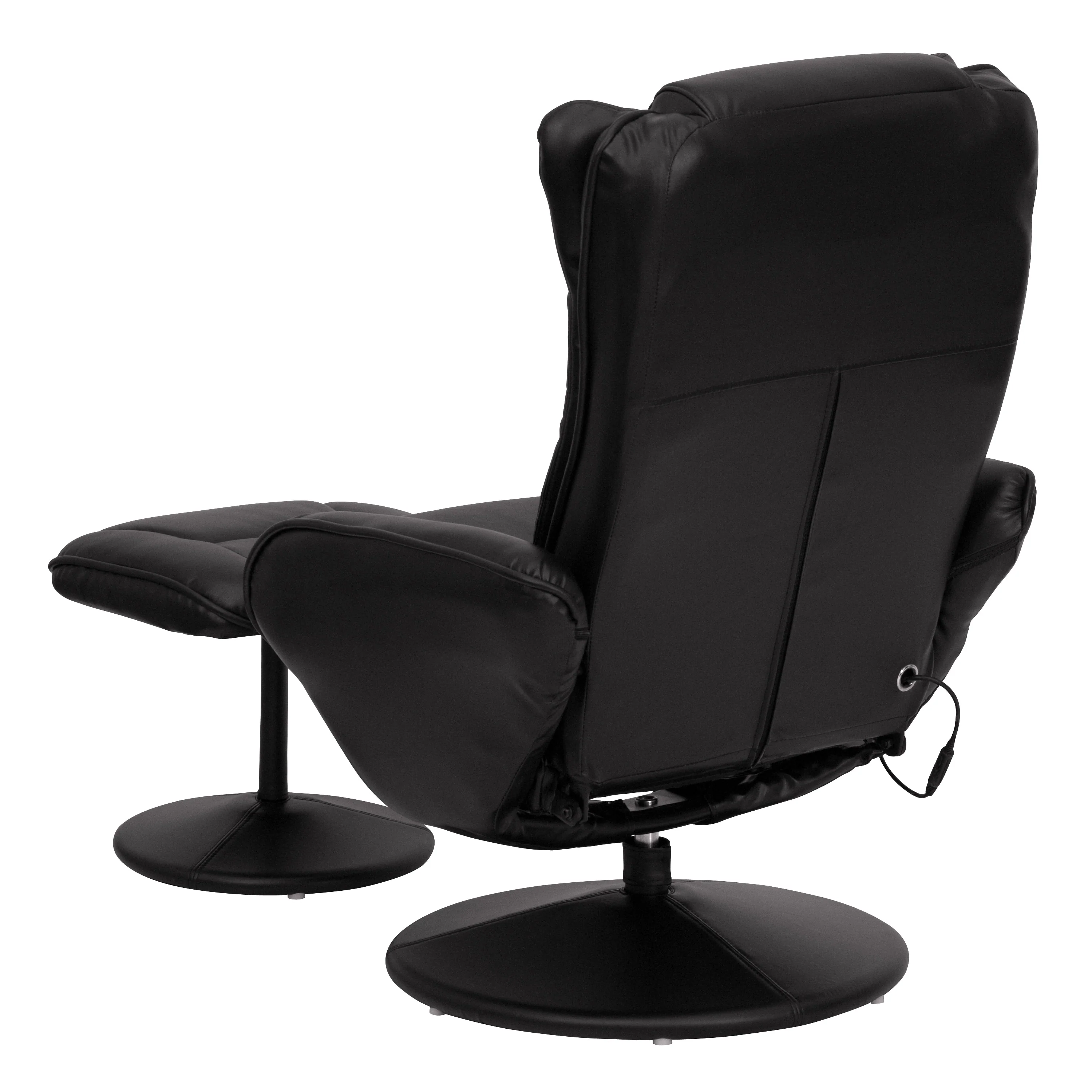 LeatherSoft Massaging Multi-Position Recliner w/Ottoman