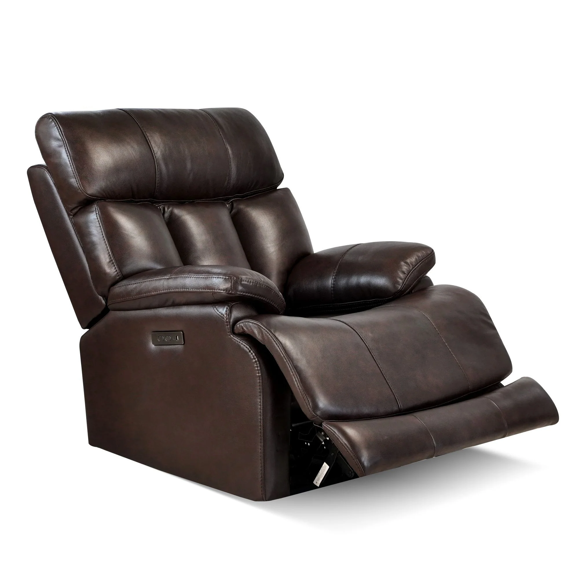 Top Grain Leather Power Recliner Chair Adjustable Headrest Extendable Footrest Zero Gravity Recliner