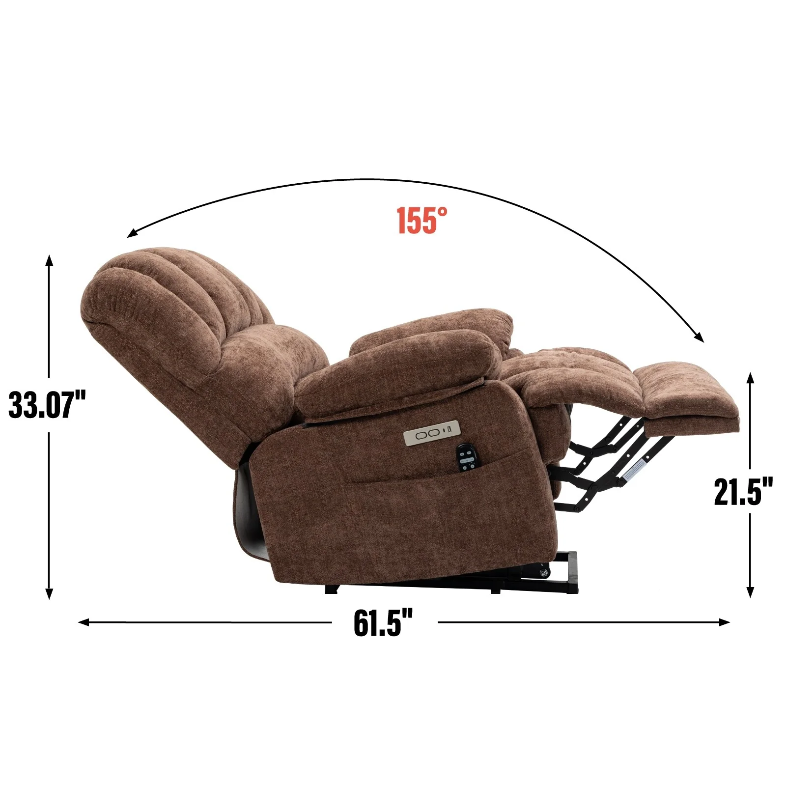 Chenille Power Lift Recliner Chair with 8-Point Vibration Massage