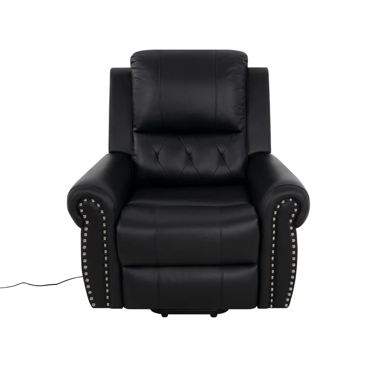 Air Leather Premium Studded Power Lift Recliner Chair with Footrest Reclining Chair with Remote Control