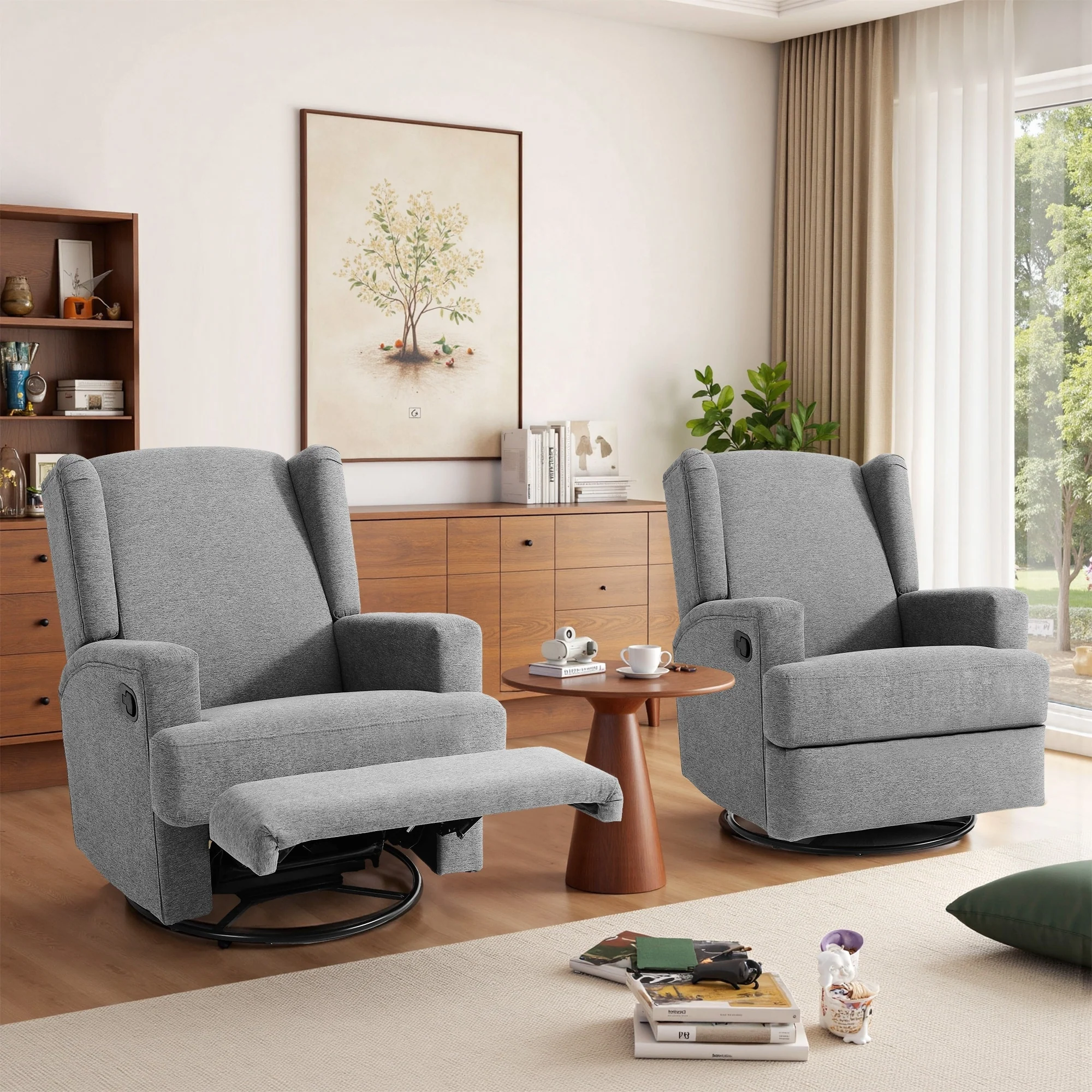 Swivel Glider Rocker Nursery Recliner Chair set of 2