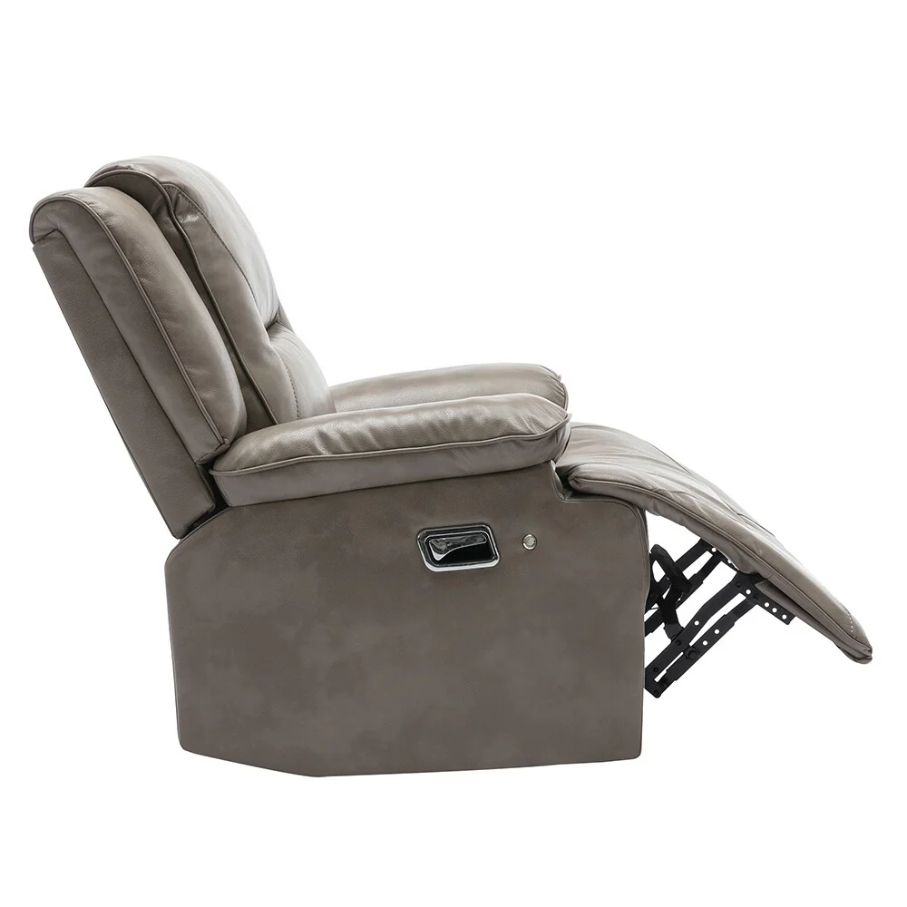 360�� Swivel Rocker Recliner with LED Lights, Manual Media Chair