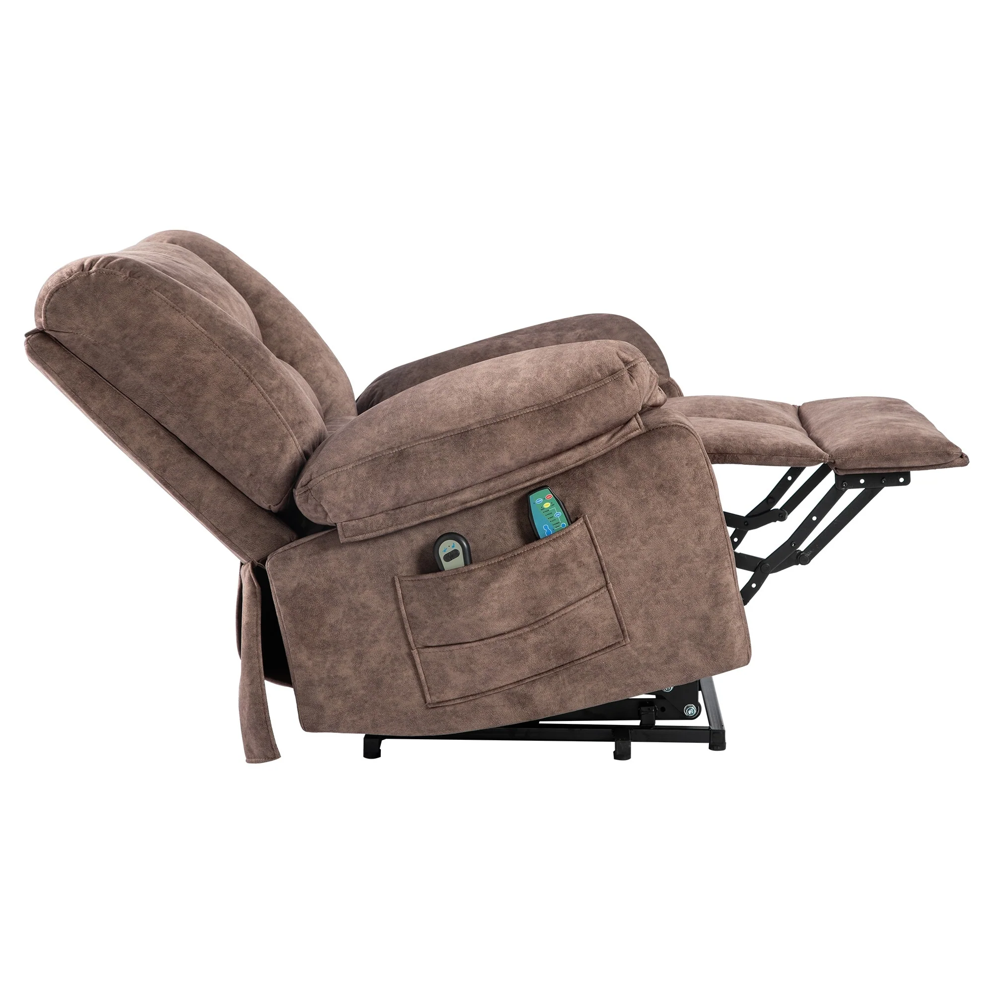 Grey Power Lift Recliner with Massage & Adjustable Positions
