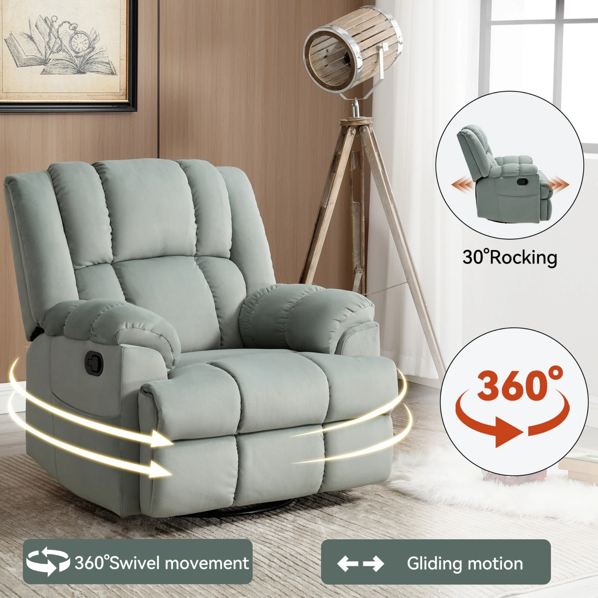 Modern Fabric Recliner