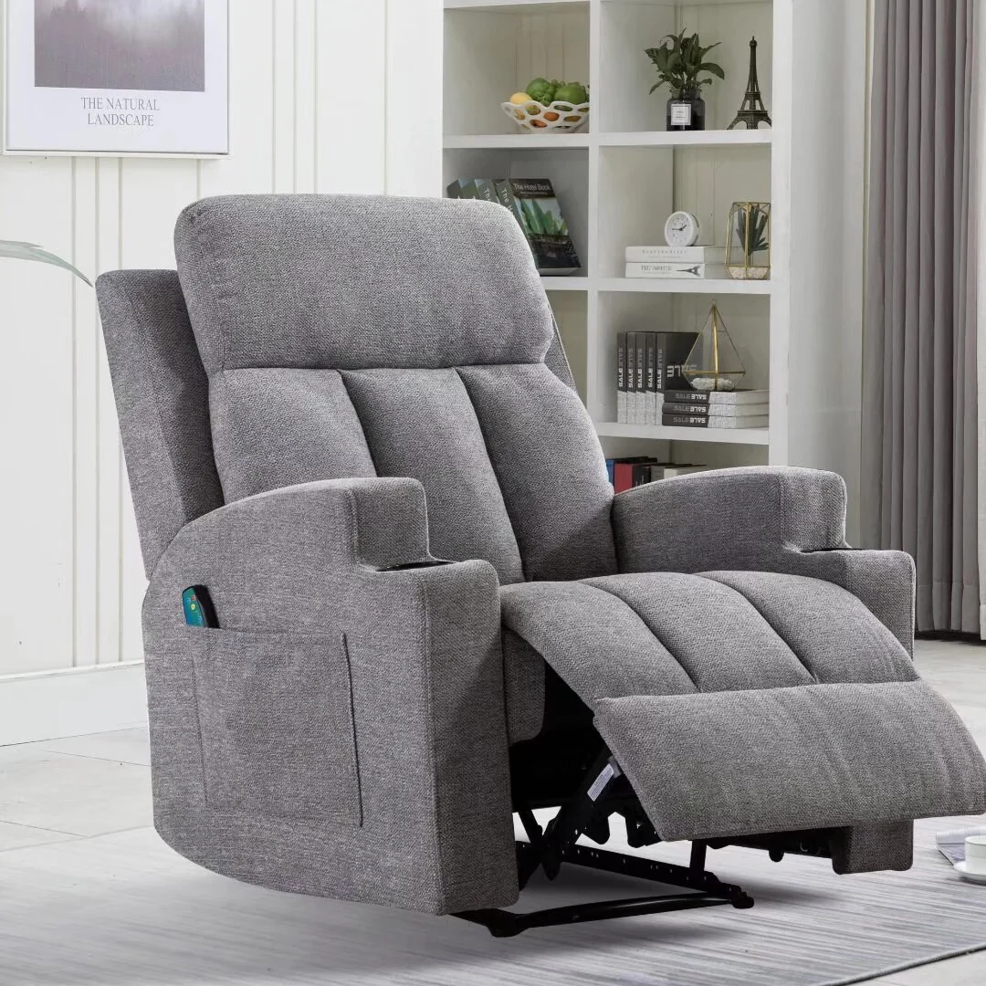 Massage Recliner and Manual Singles Sofa with Remote control