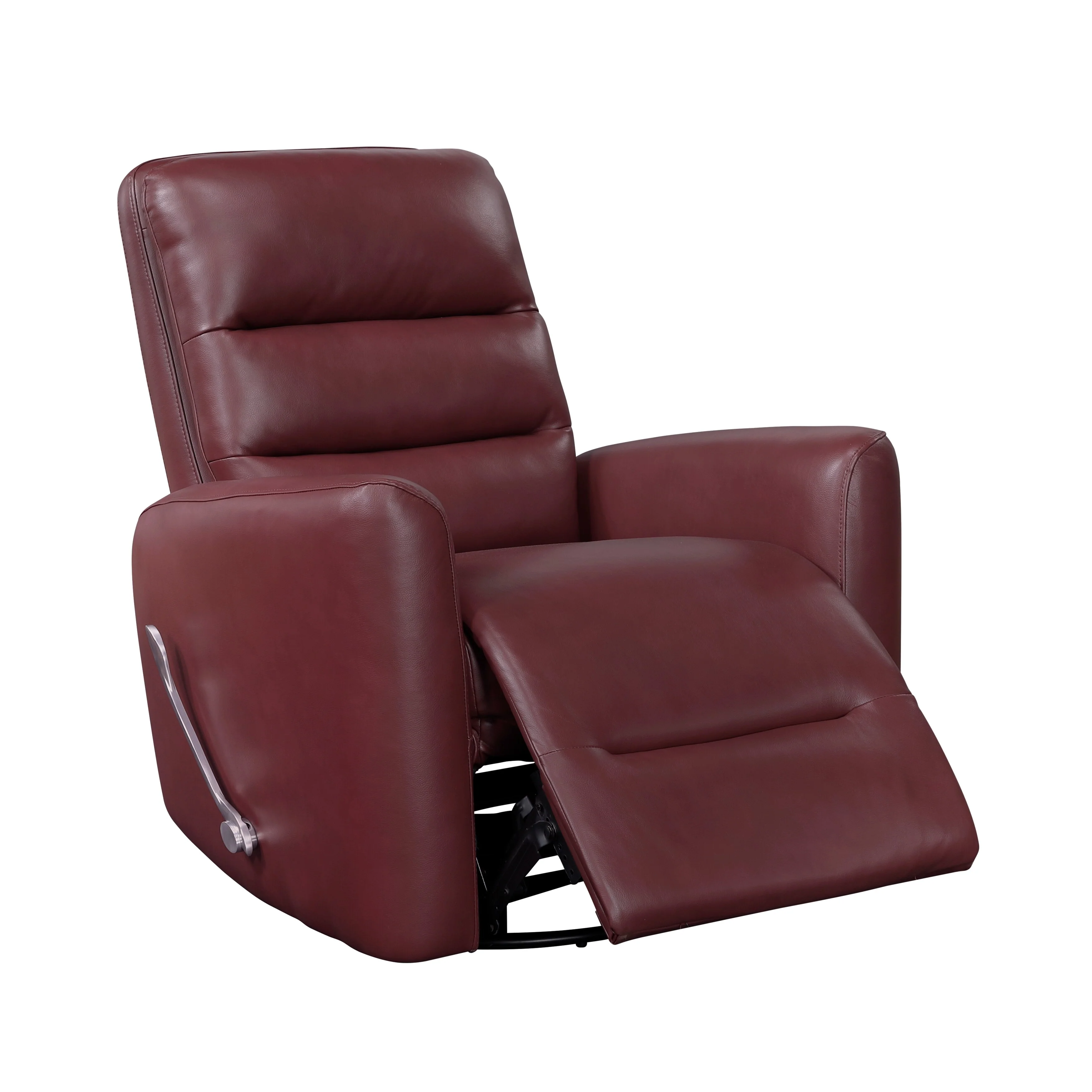 Glider Reclining Chair Swivel Motion Breathable Faux Leather Upholstery Luxury Living Room Furniture, Movie Chair