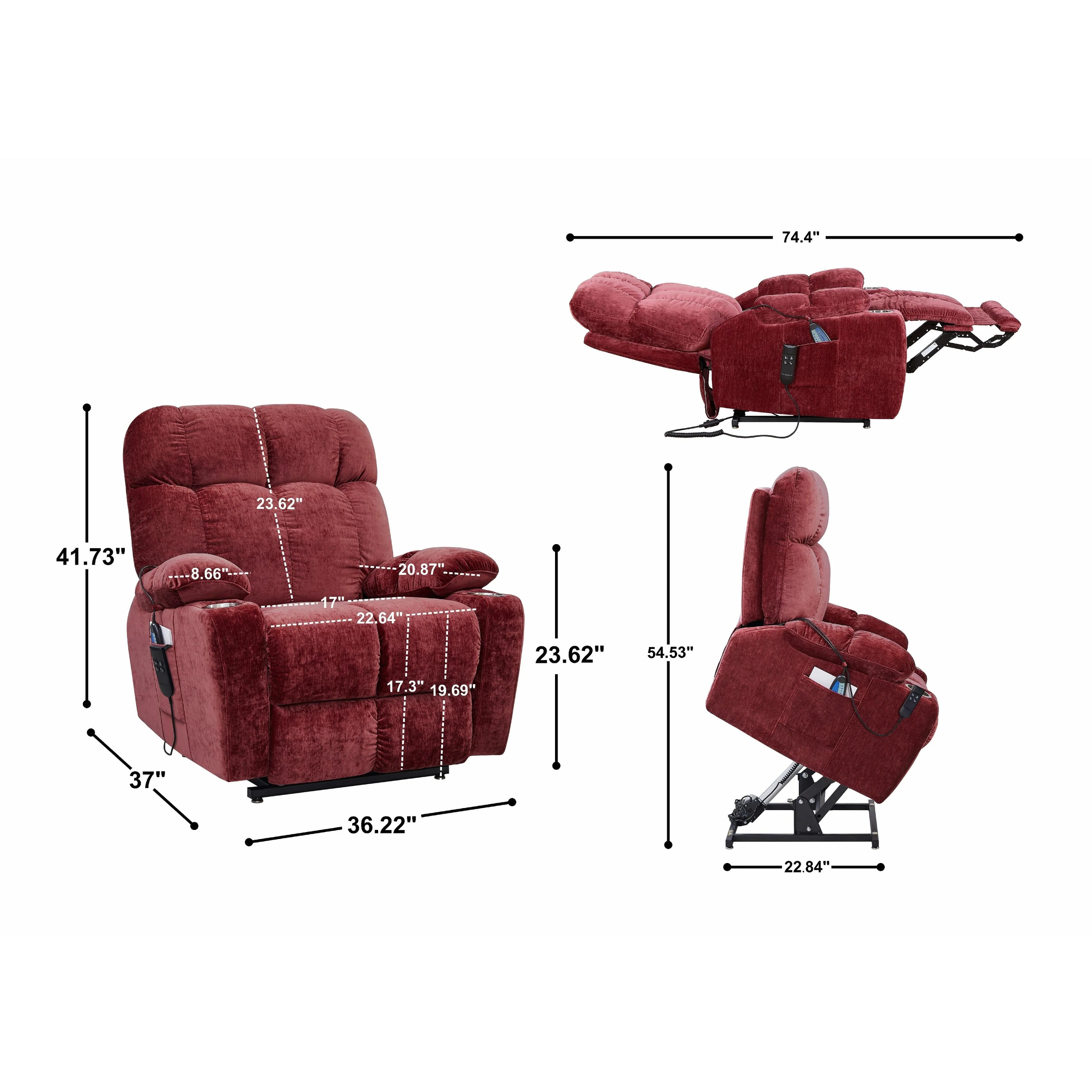 Infinite Position Lay Flat 180�� Recliner with Heat Massage