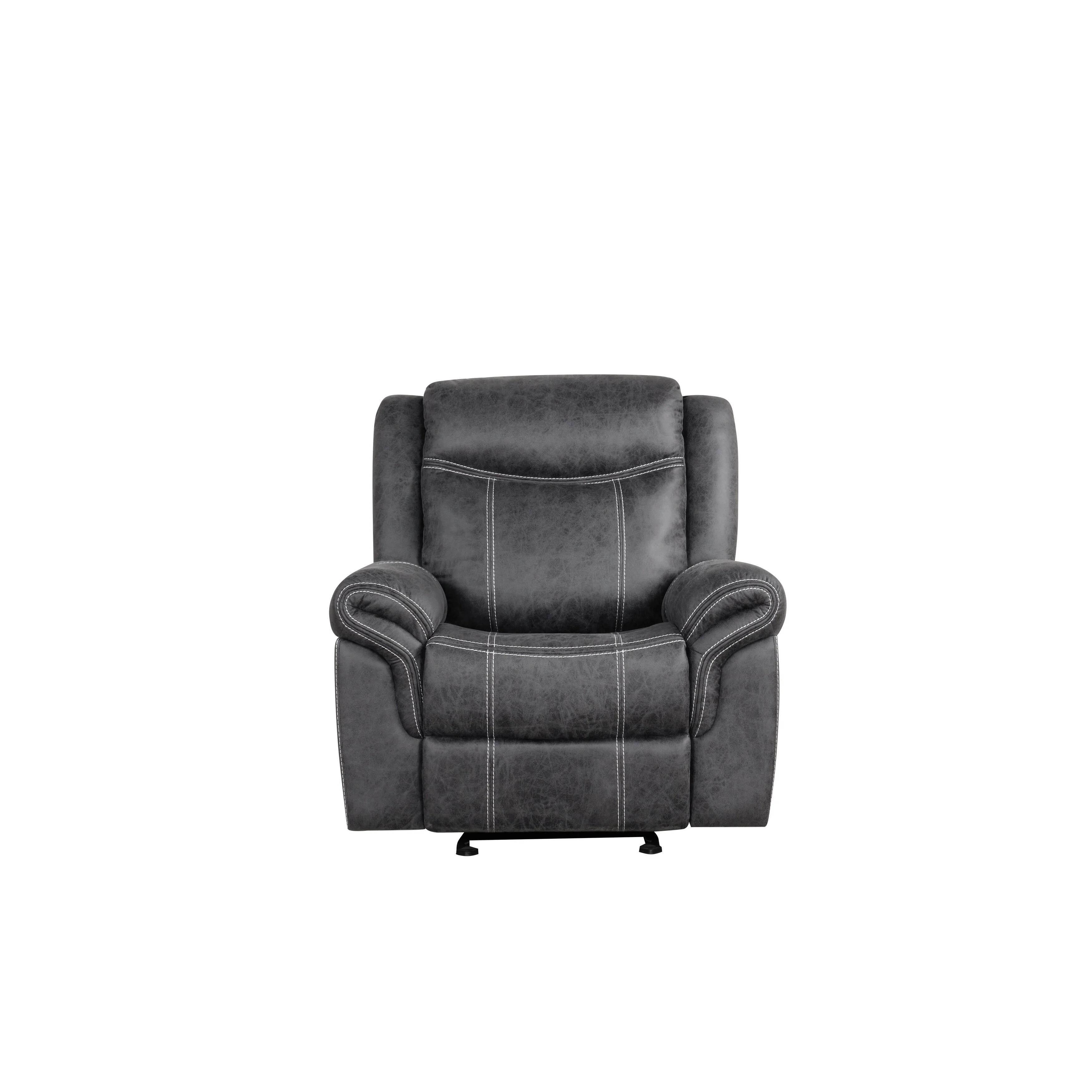 Dark Gray Polish Microfiber Power Motion Glider Recliner