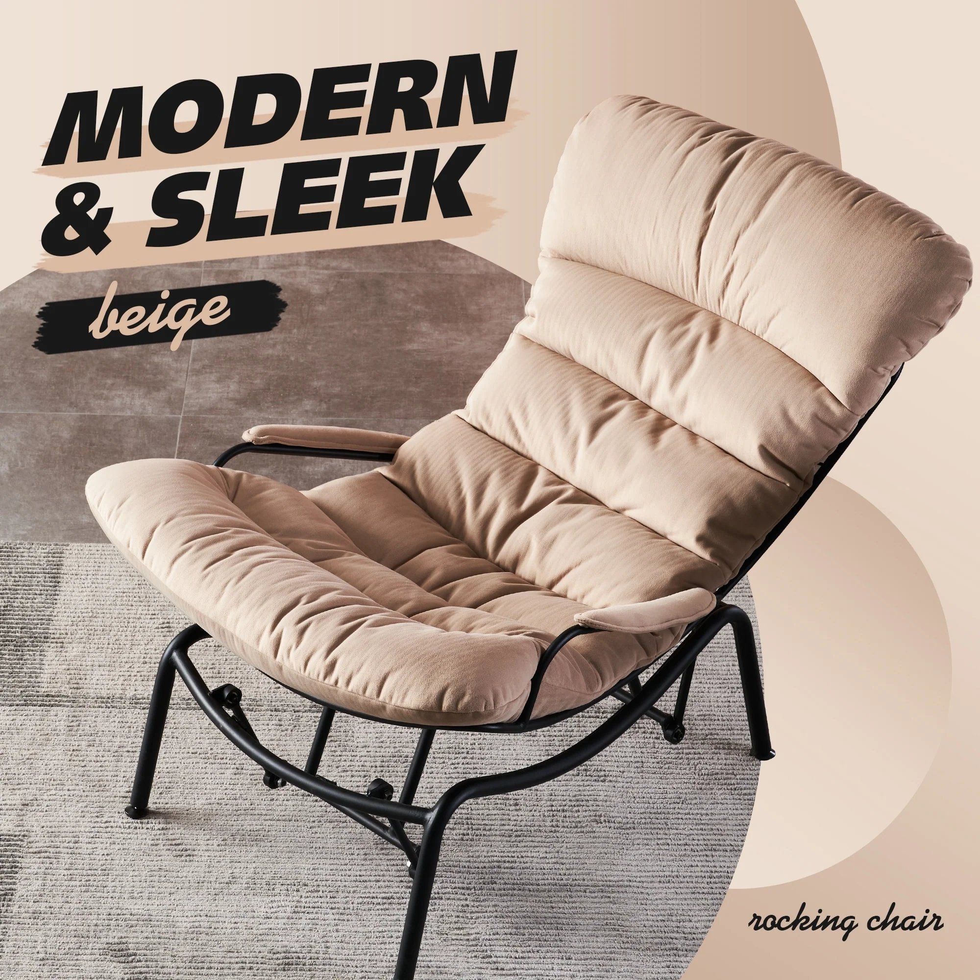 OVIOS Living Room Accent Chair Rocking Recliner Chair with Ottoman