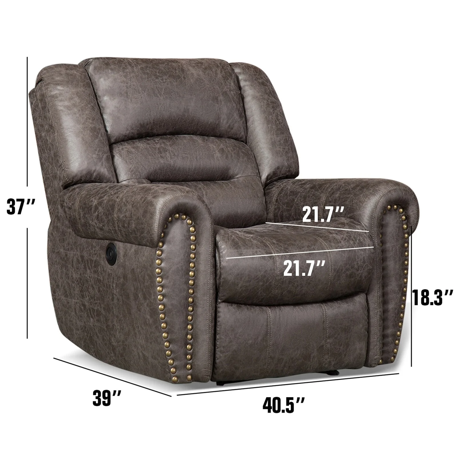 Overstuffed Manual Standard Recliner Chair Sofa