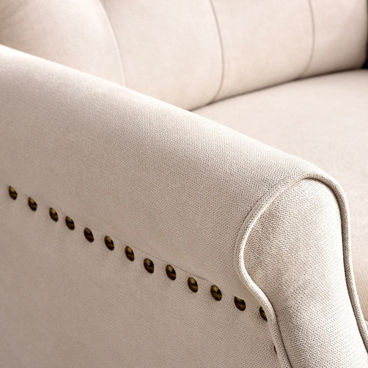 Push Back Recliner with Tufted Back and Wooden Legs