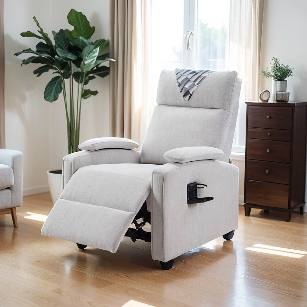 Manual Recliner Chair Classic Design with Plush Arms Back,Living Room