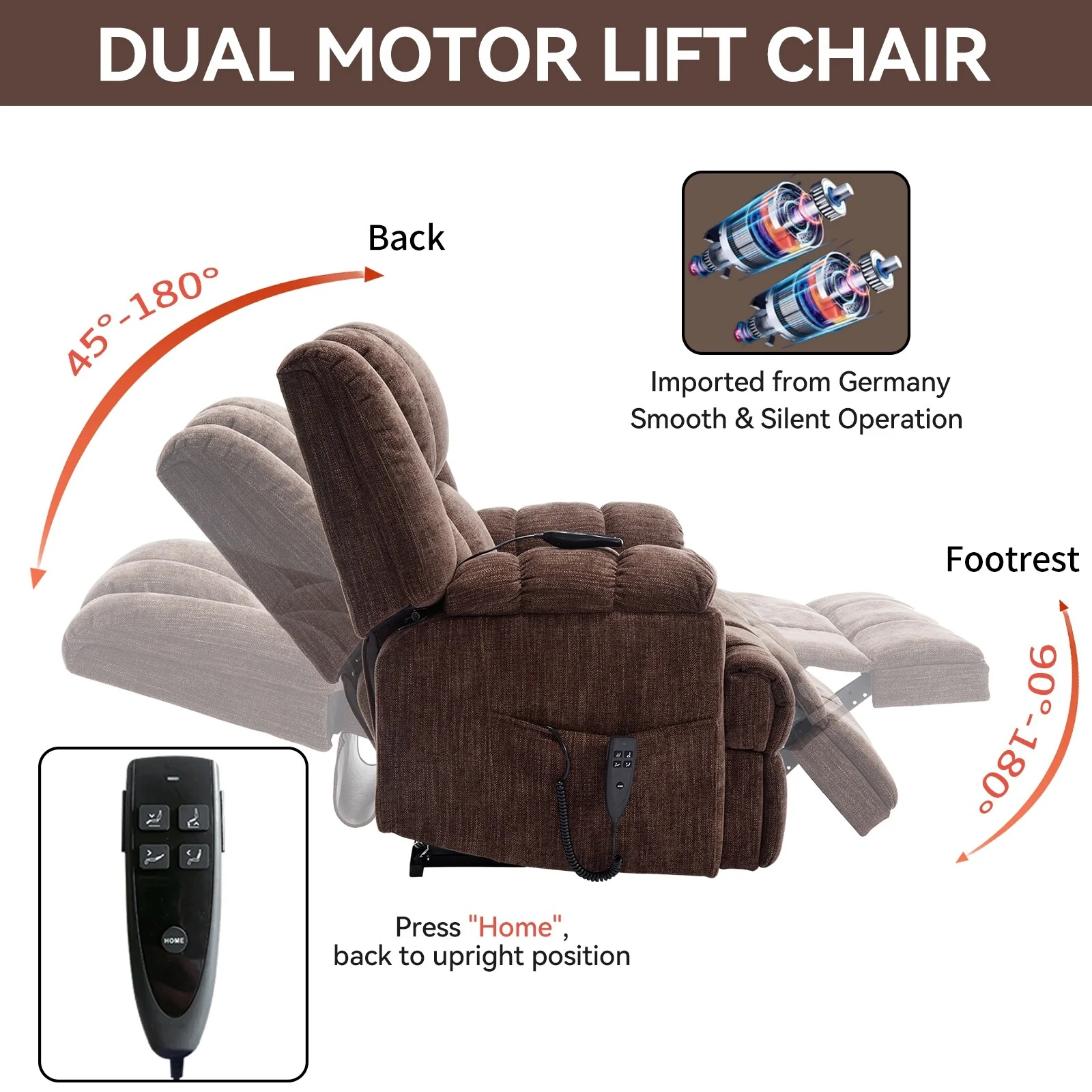 Electric Power Lift Recliners with Power-Remote