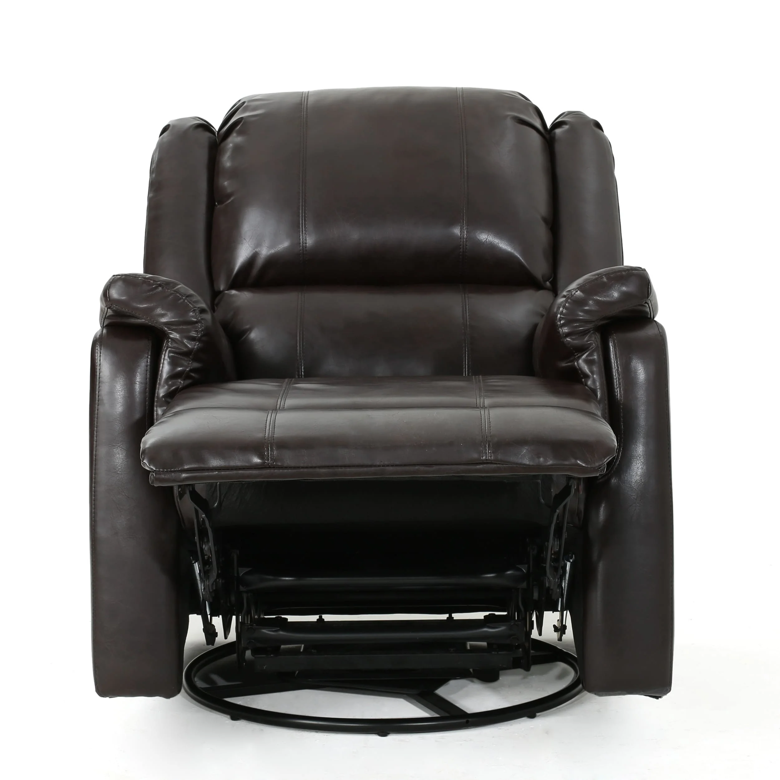 Roomfitters Fabric Glider Recliner with Swivel, Manual Reclining Chair