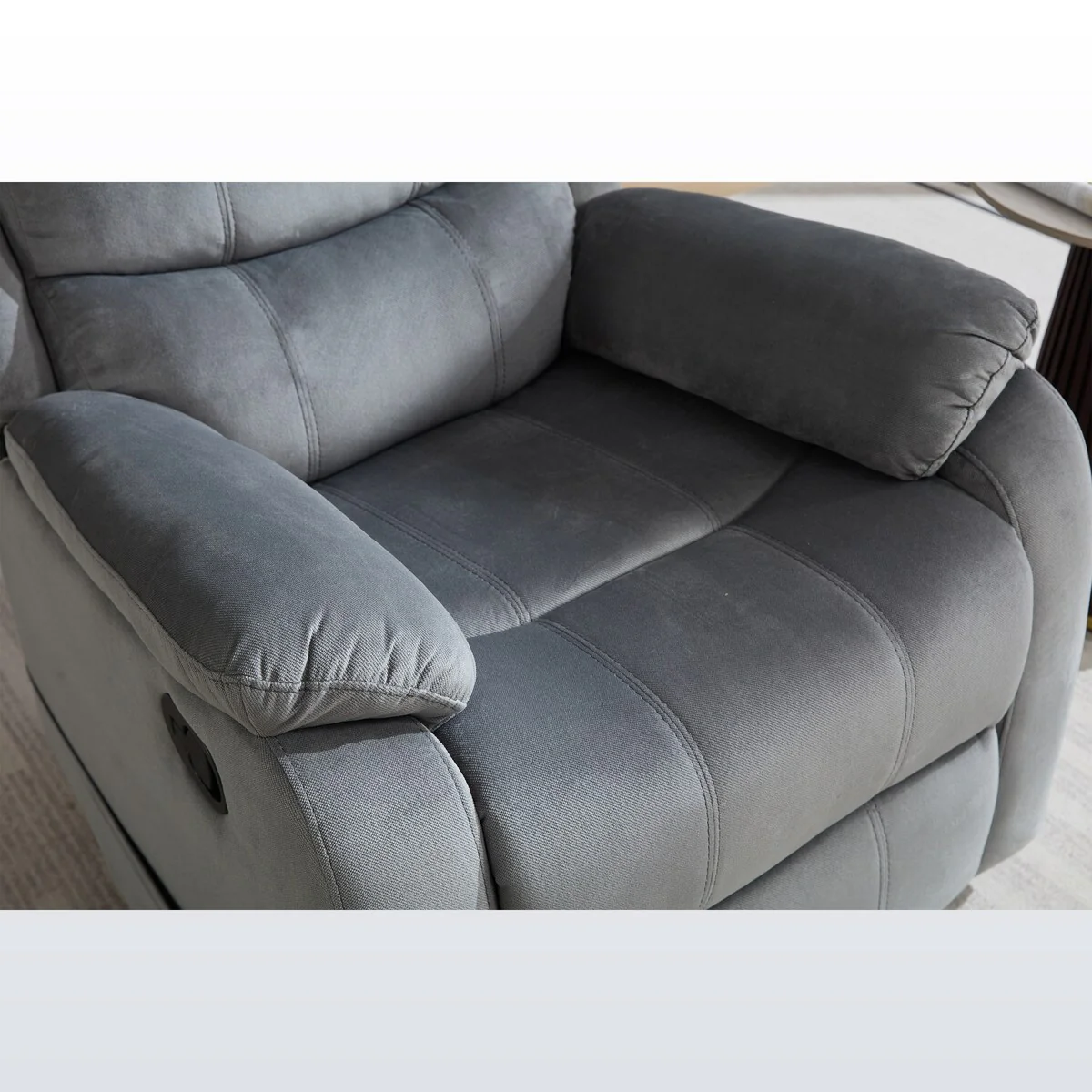 Steph Plush Transitional Upholstered Manual Recliner Chair